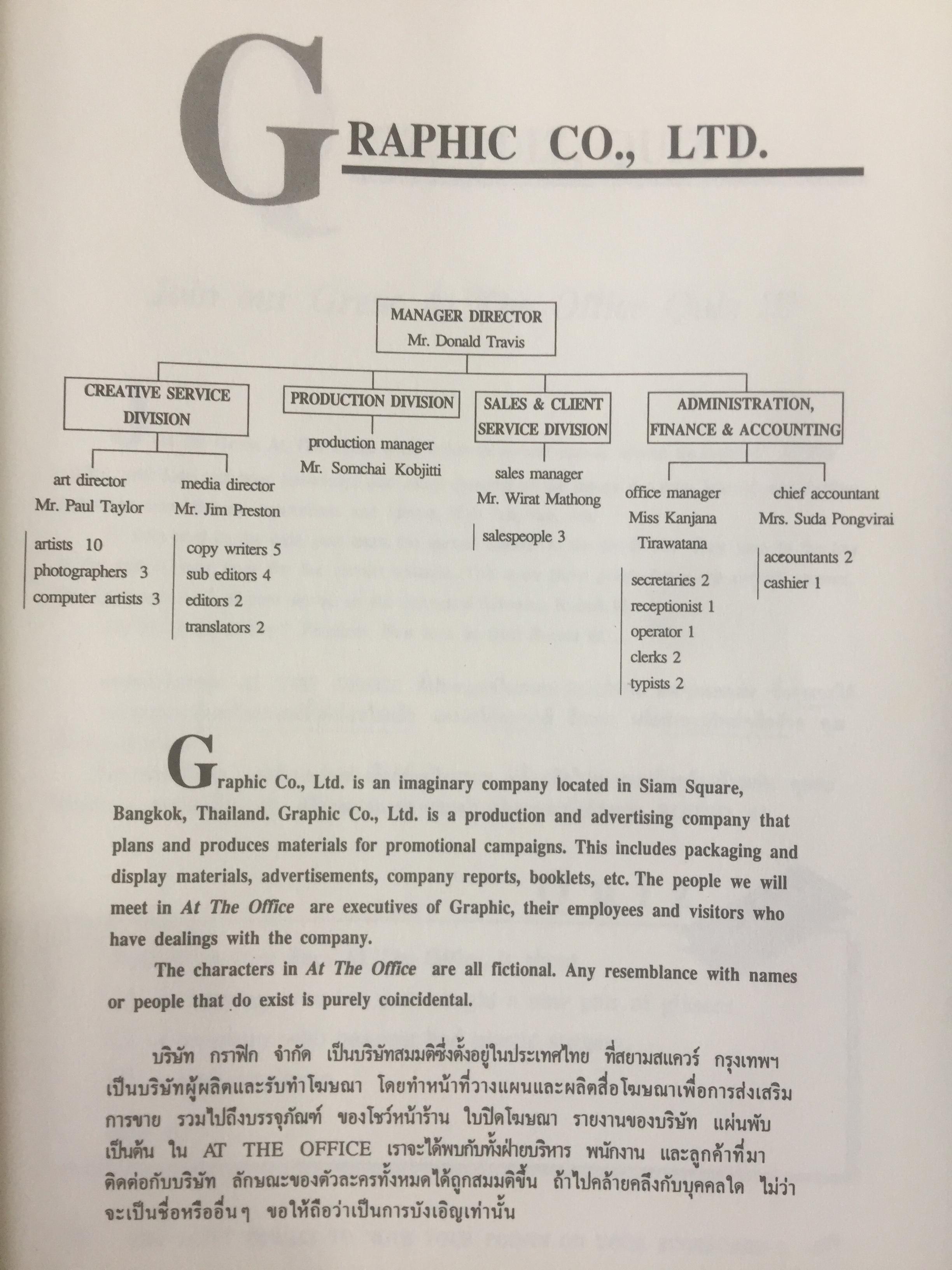 AT THE OFFICE. คู่มือสำหรับ เลขานุการ พนักงานต้อนรับ พนักงานโทรศัพท์และเจ้าหน้าที่สำนักงานทั่วไป ที่ต้องการเพิ่มทักษะในการติดต่อกับชาวต่างชาติทใช้ภาษาอังกฤษง่ายต่อการทำความเข้าใจสามารถนำไปใช้งานได้จริง. 0 กก.