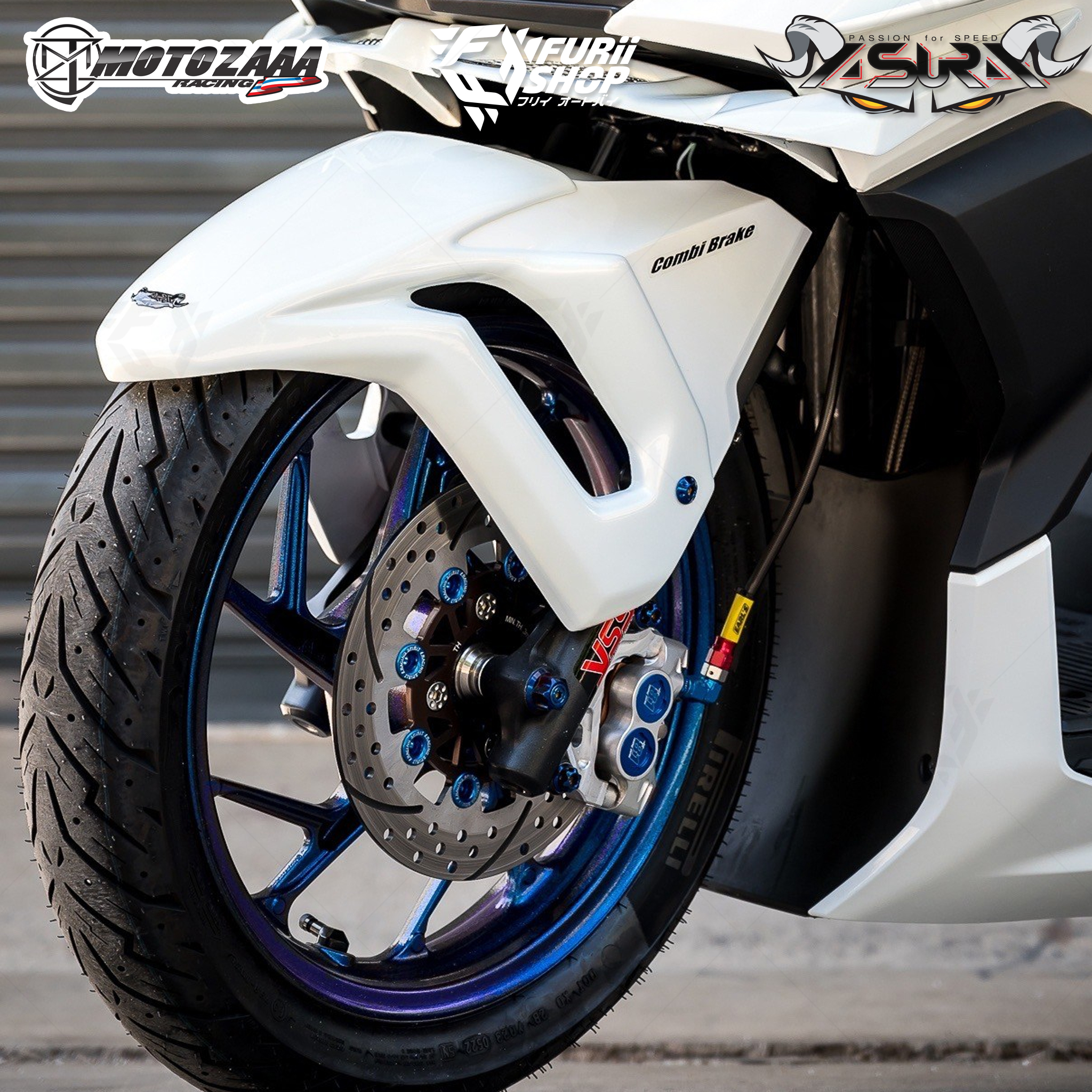 ครอบบังโคลนหน้า AsurA MOTOZAAA : For Honda Click 160 By Furii Shop
