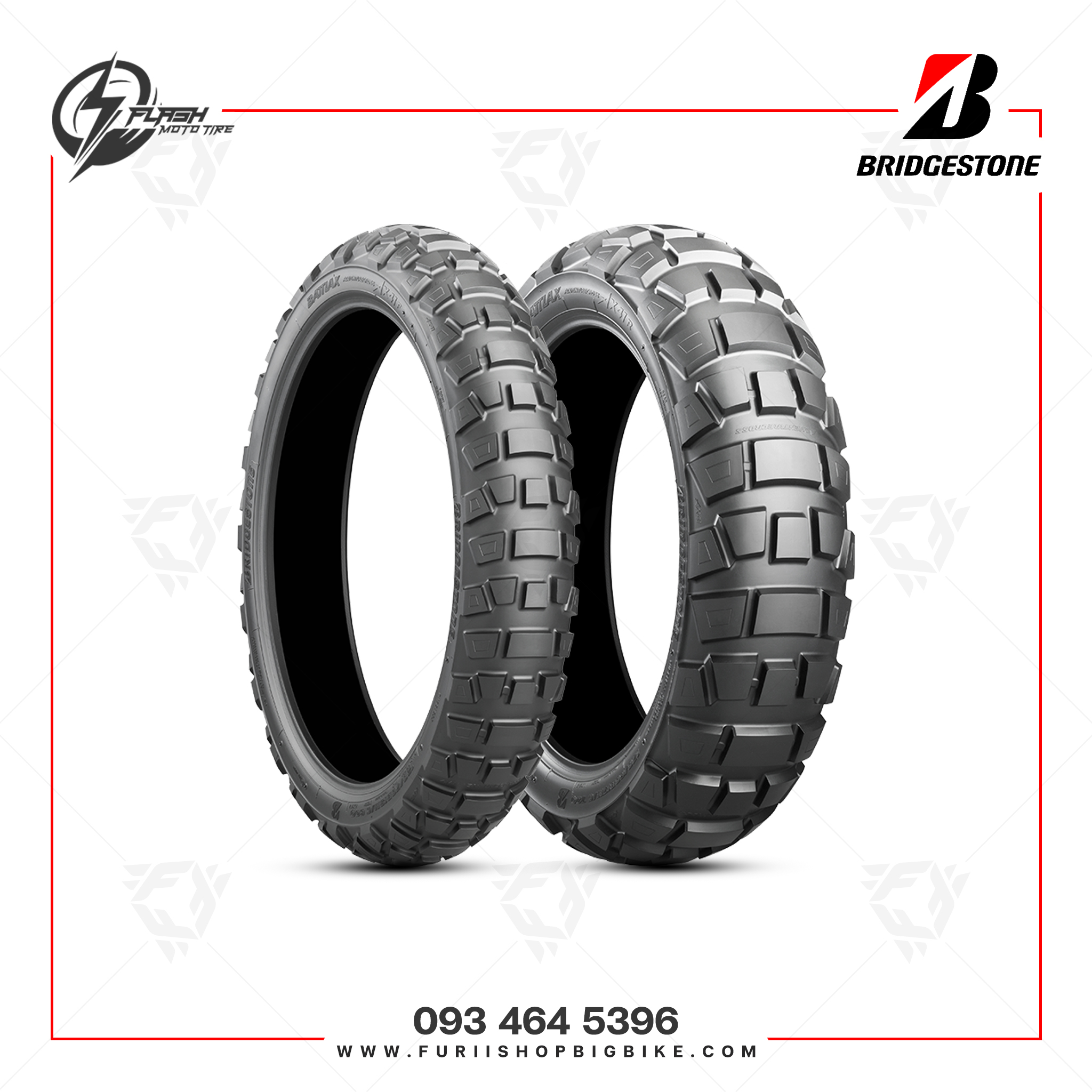 ยางมอเตอร์ไซค์ Bridgestone Battlax AX41 : F 90/90-21 + R 150/70R17