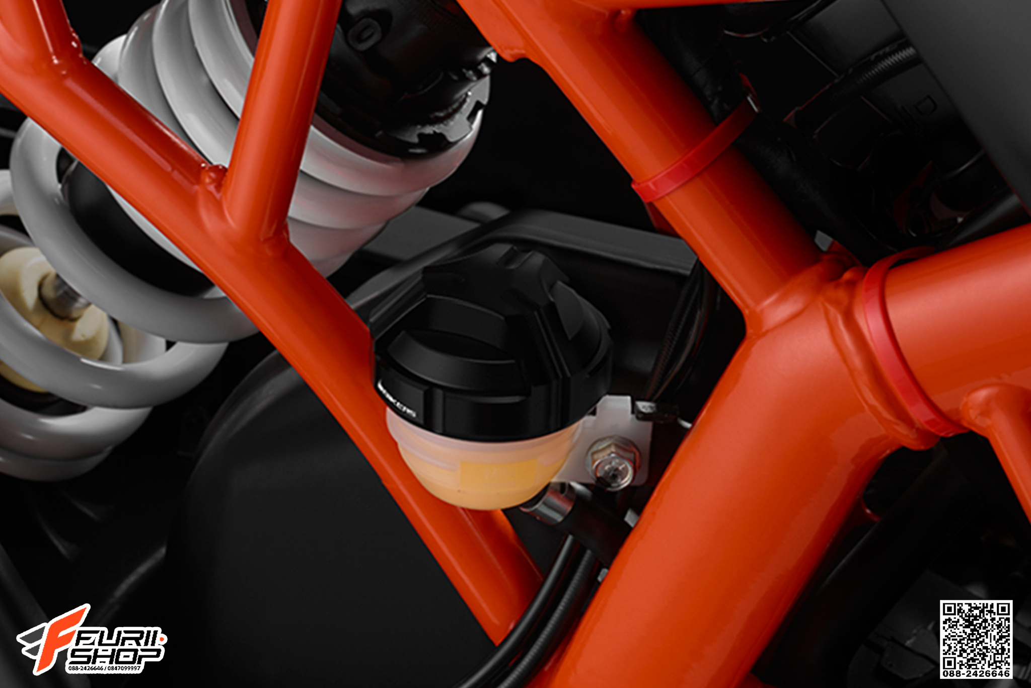 ฝาปิดกระปุกน้ำมันเบรกหลัง BIKERS สีดำ FOR KTM RC390