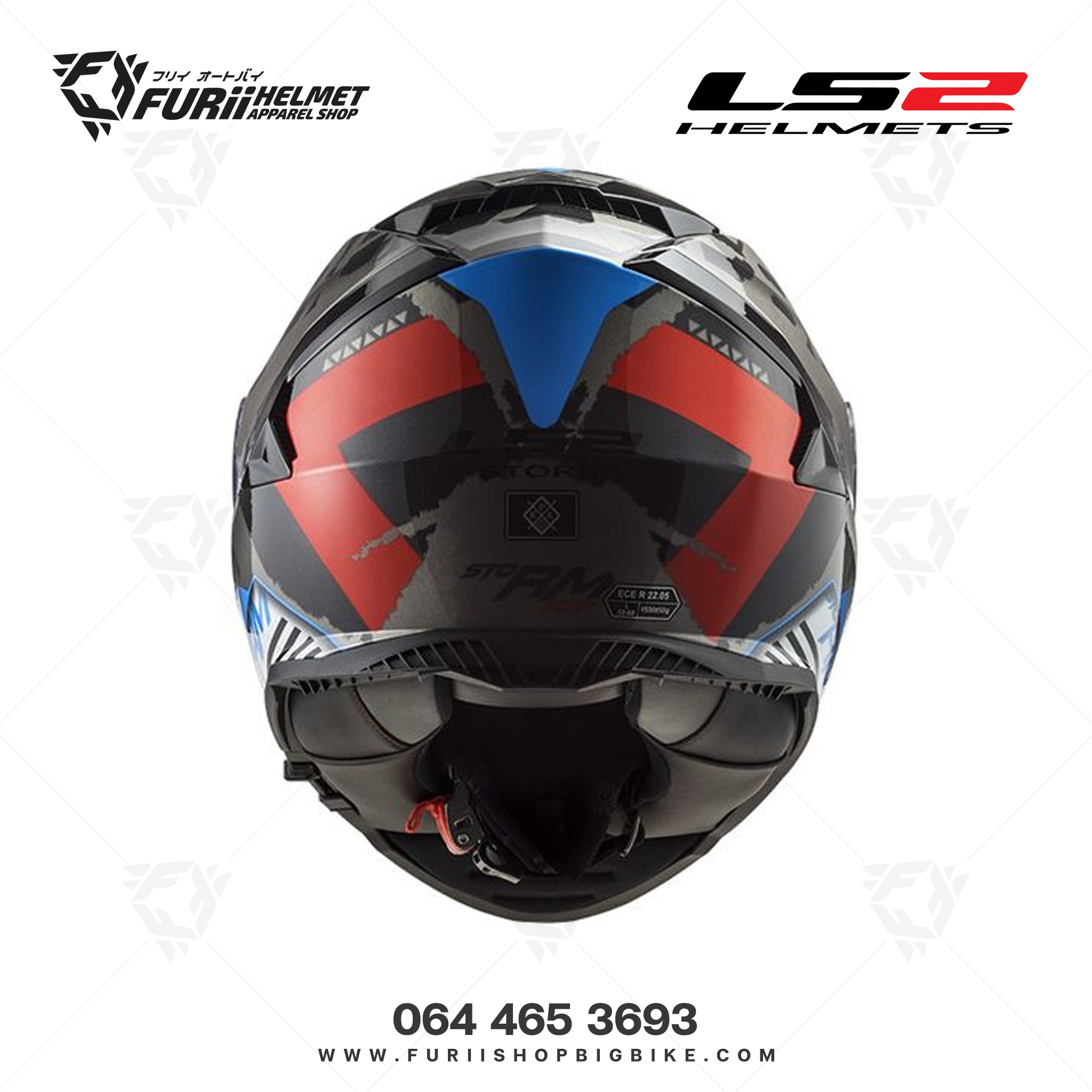 หมวกกันน็อค LS2 Helmet FF800 STROM : SPRINTER BLACK RED TITANIUM