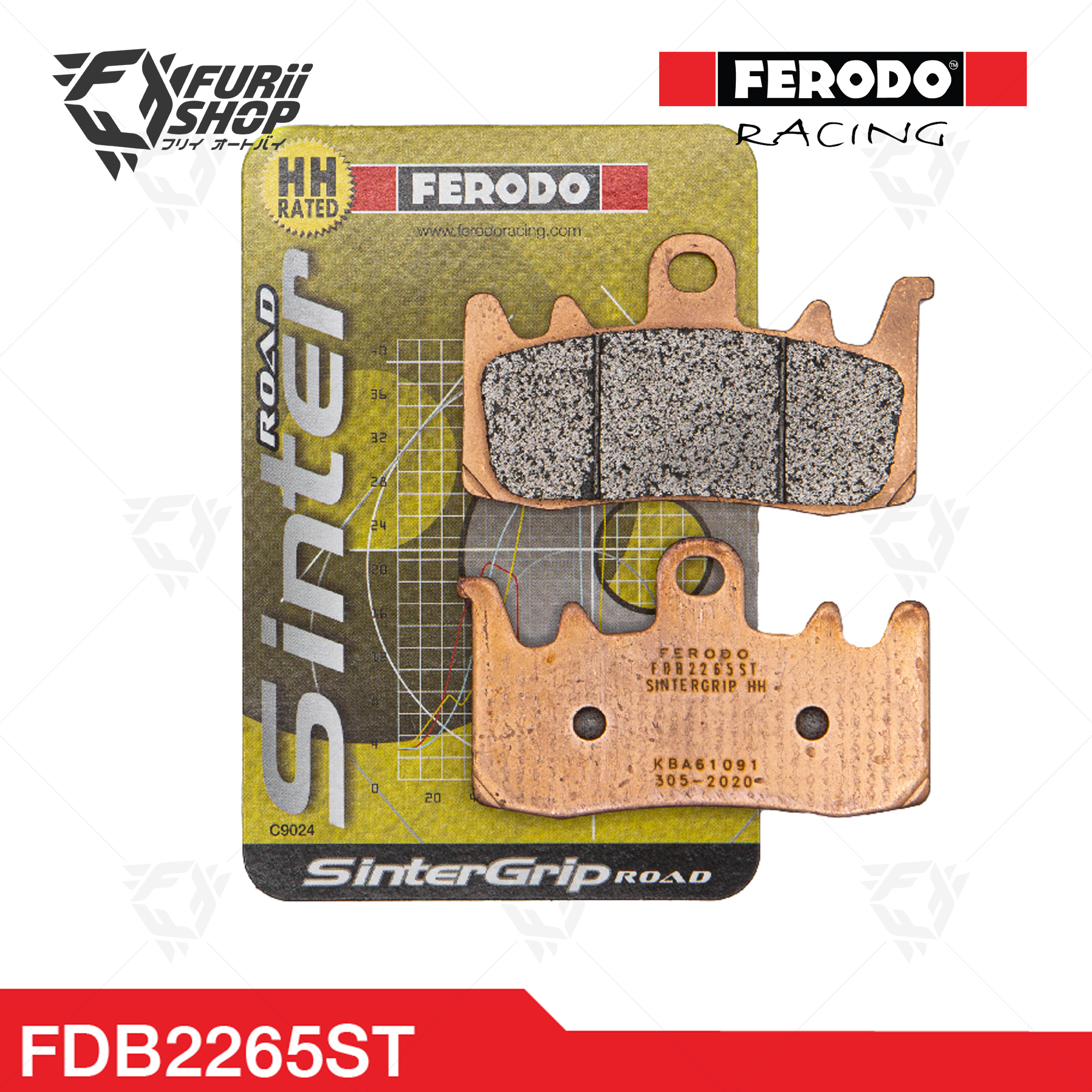 ผ้าเบรกหน้า FERODO RACING : For BREMBO BMW Ducati (FDB2265ST)