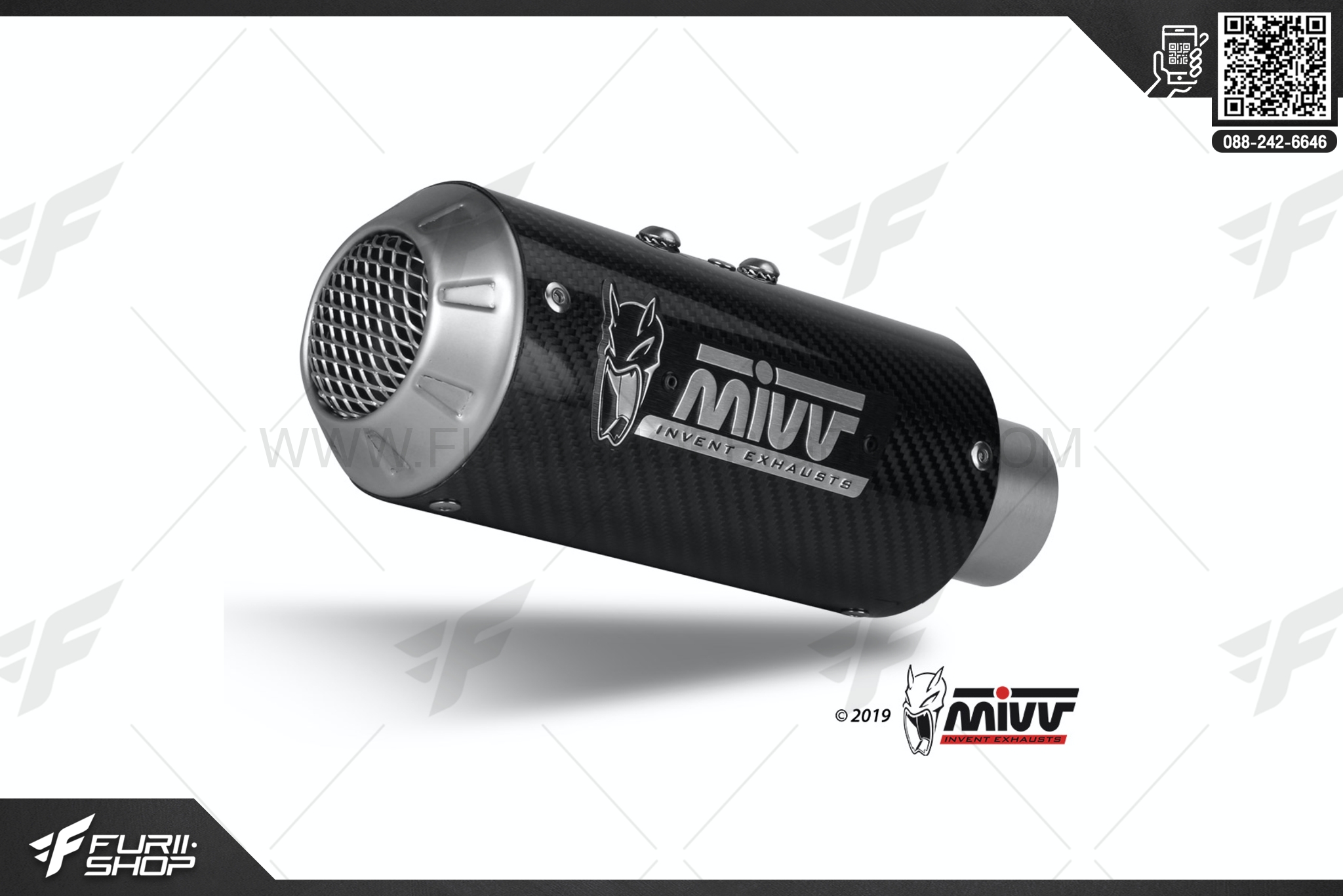 ท่อมอเตอร์ไซค์ MIVV M3 CARBONIO/CARBON FOR HONDA CB1000R 2018 ท่อแต่ง ท่อสูตร ท่อบิ๊กไบค์ ท่อBigbike ท่อไอเสีย