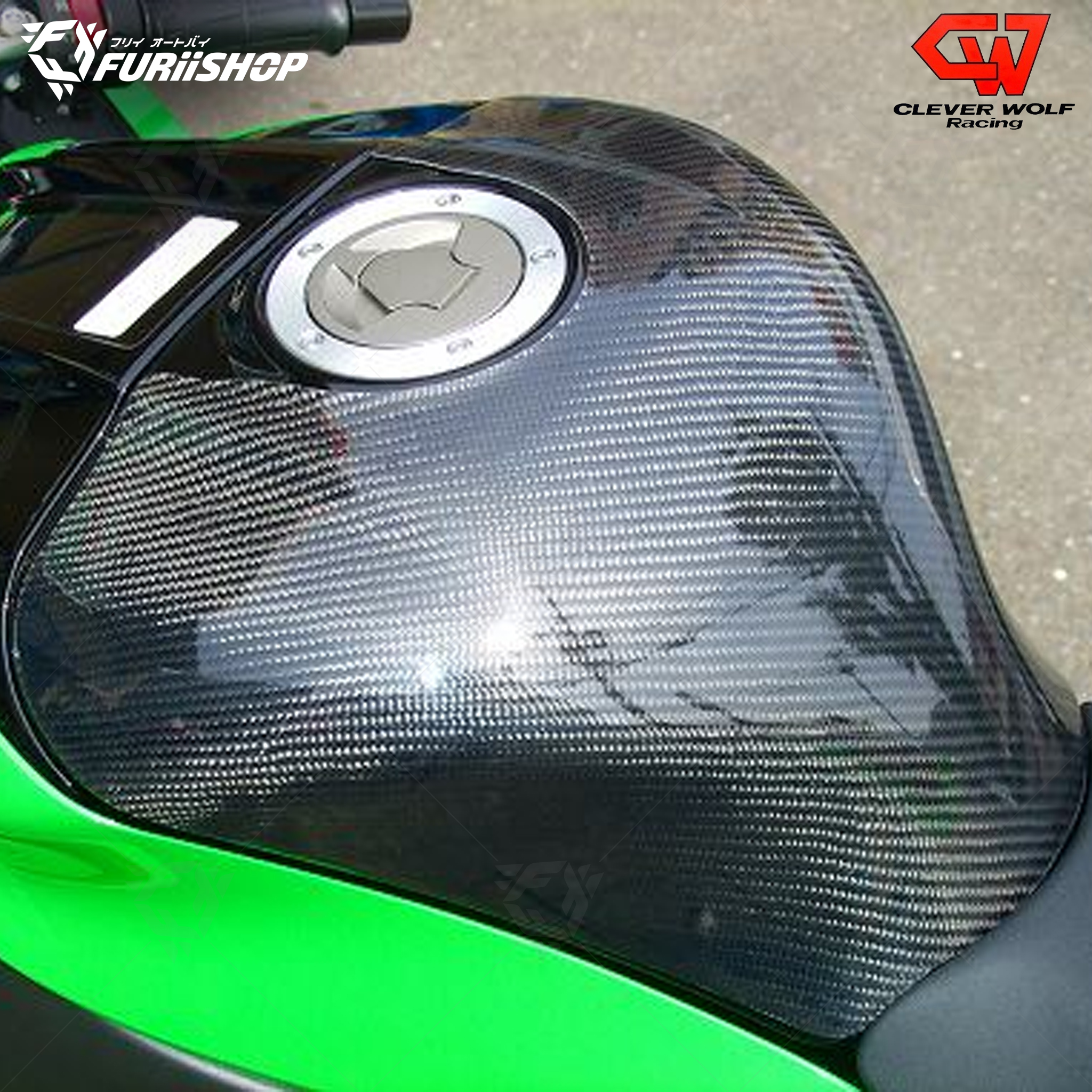 กันรอยถังคาร์บอน CLEVER WOLF For : ZX10R 2016+
