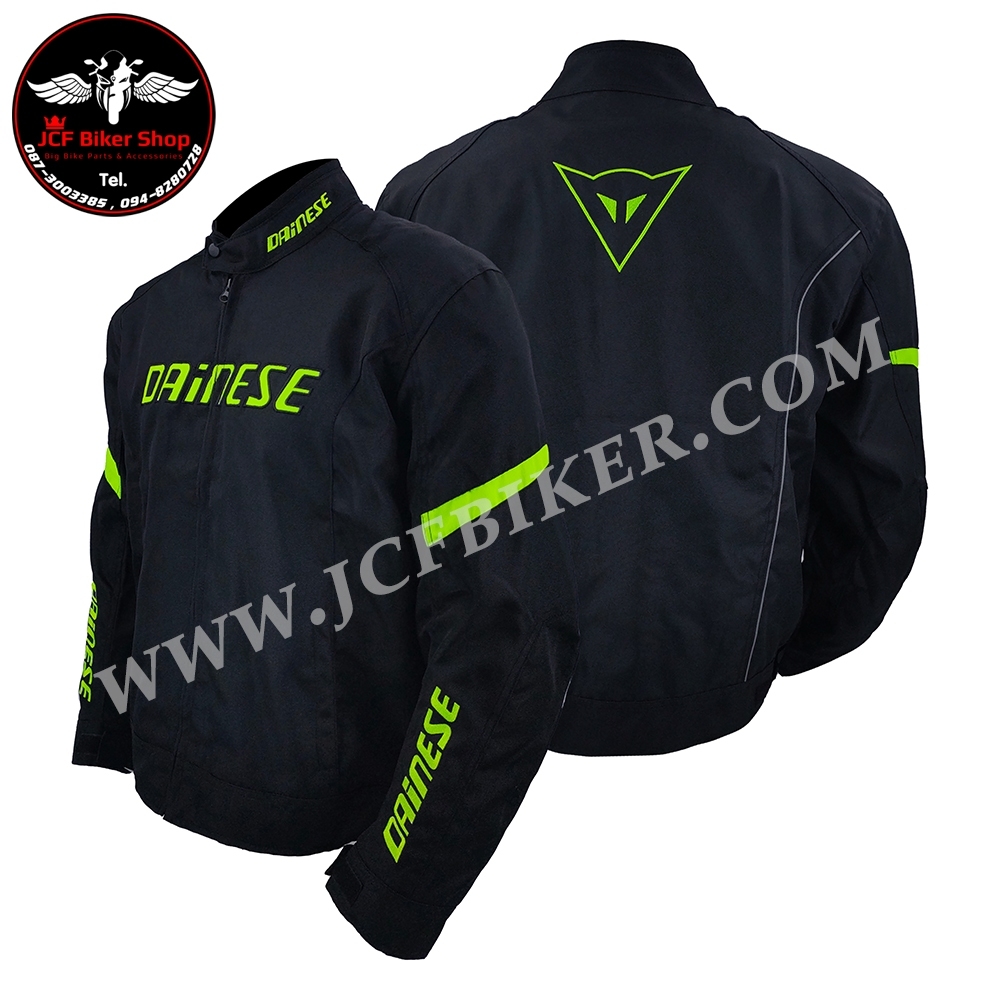 เสื้อการ์ดมอเตอร์ไซค์ Dainese 46 ผ้าคอร์ดูร่ามีแถบสะท้อนแสงเพิ่มความปลอดภัยยามค่ำคืน Innerซับในถอดได้ การ์ด 5 จุด