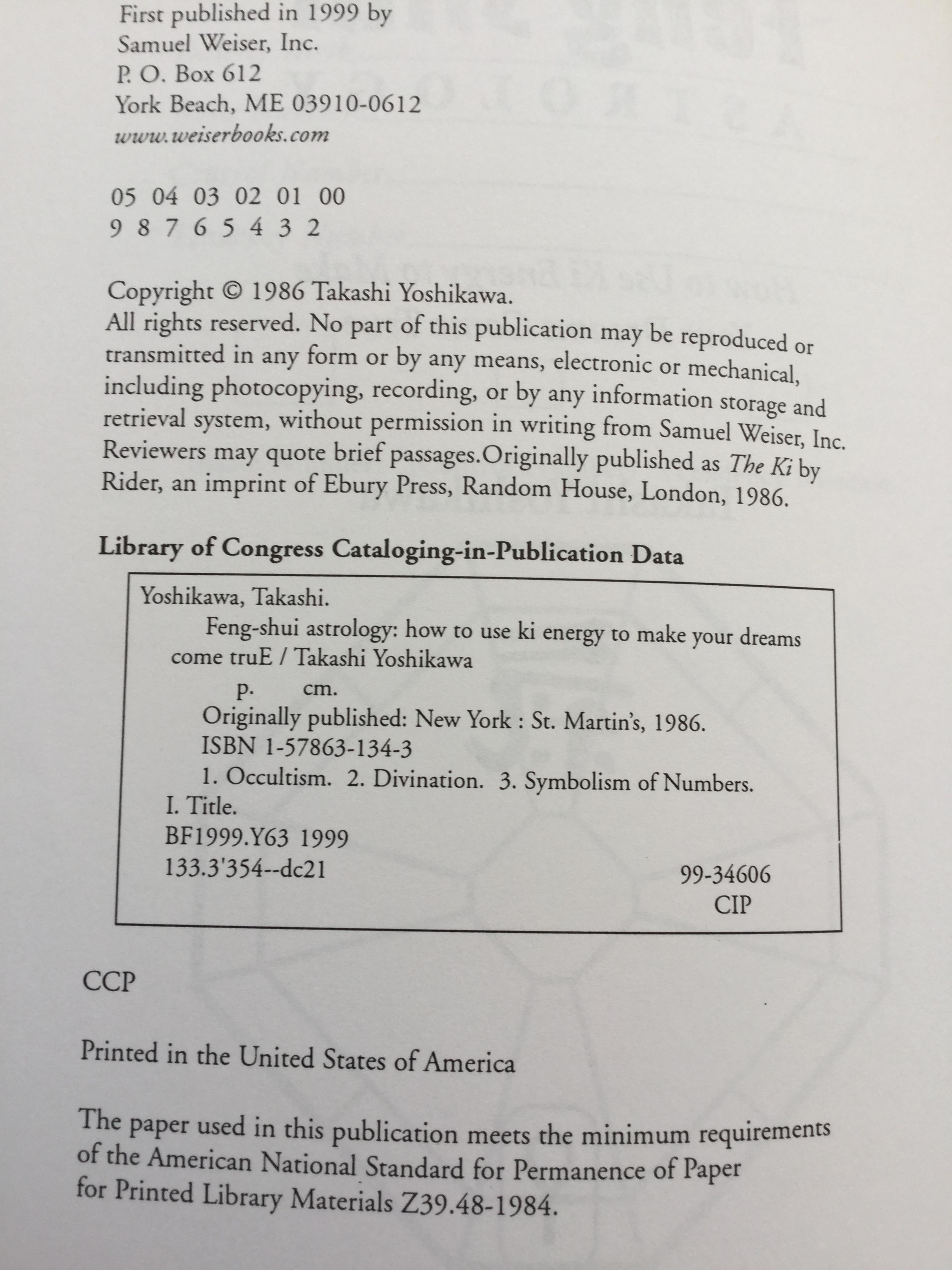 FENG SHUI Astrology. How to Use Ki Energy to Make Your Dreams Come True. ผู้เขียน Takashi Yoshikawa 0 กก.