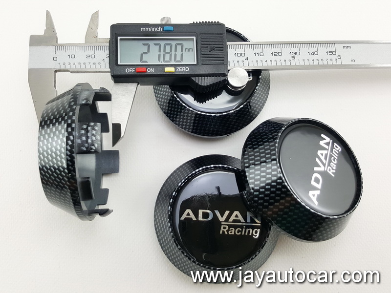 ฝาล้อรถยนต์ สำหรับ ล้อแม็ก สติ๊กเกอร์เรซิ่น ADVAN RACING ลาย เคฟล่า ขนาด 63.5 มิล 1ชุด 4ชิ้น สำเนา