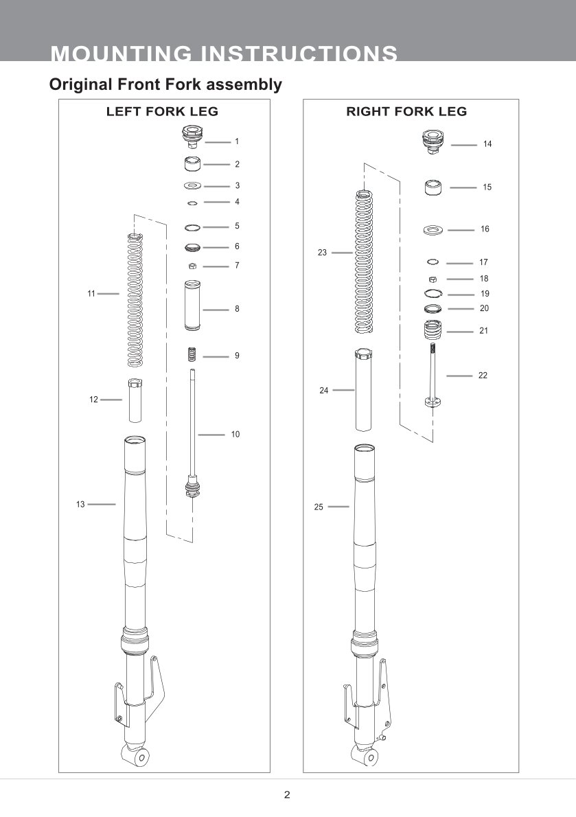 สปริงโช้คหน้า Ohlins FSK168 For Honda CBR150R 2022