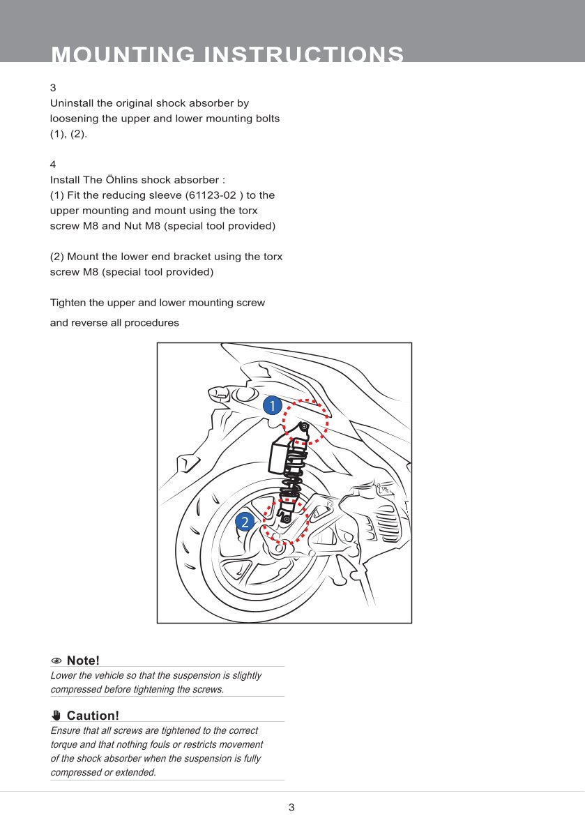 โช๊คหลังแต่ง Ohlins YA786 For Yamaha Aerox/NVX 155 ปี 2017-2020