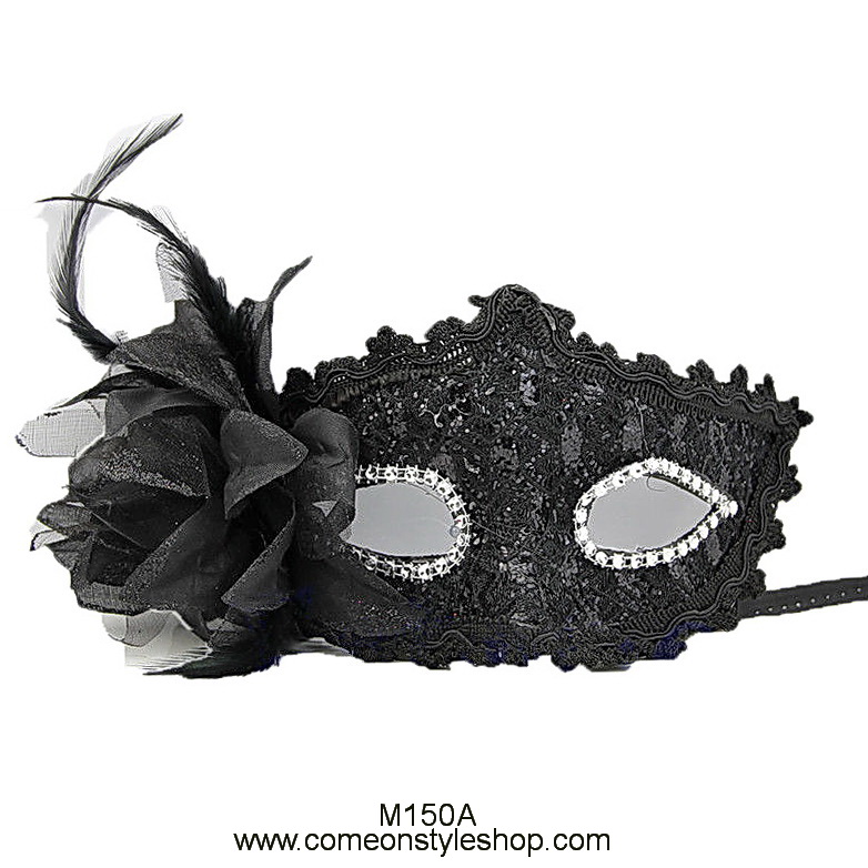 หน้ากากปาร์ตี้สไตล์เวนิสประดับดอกไม้ หน้ากากออกงาน ปาร์ตี้ การแสดง Fancy Masquerade 