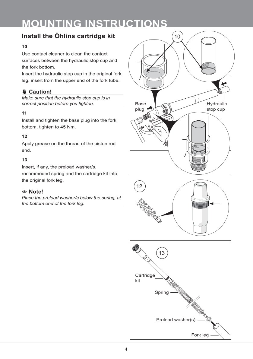 สปริงโช้คหน้า Ohlins FCX1205 For Husqvarna TC 250 2021-2024