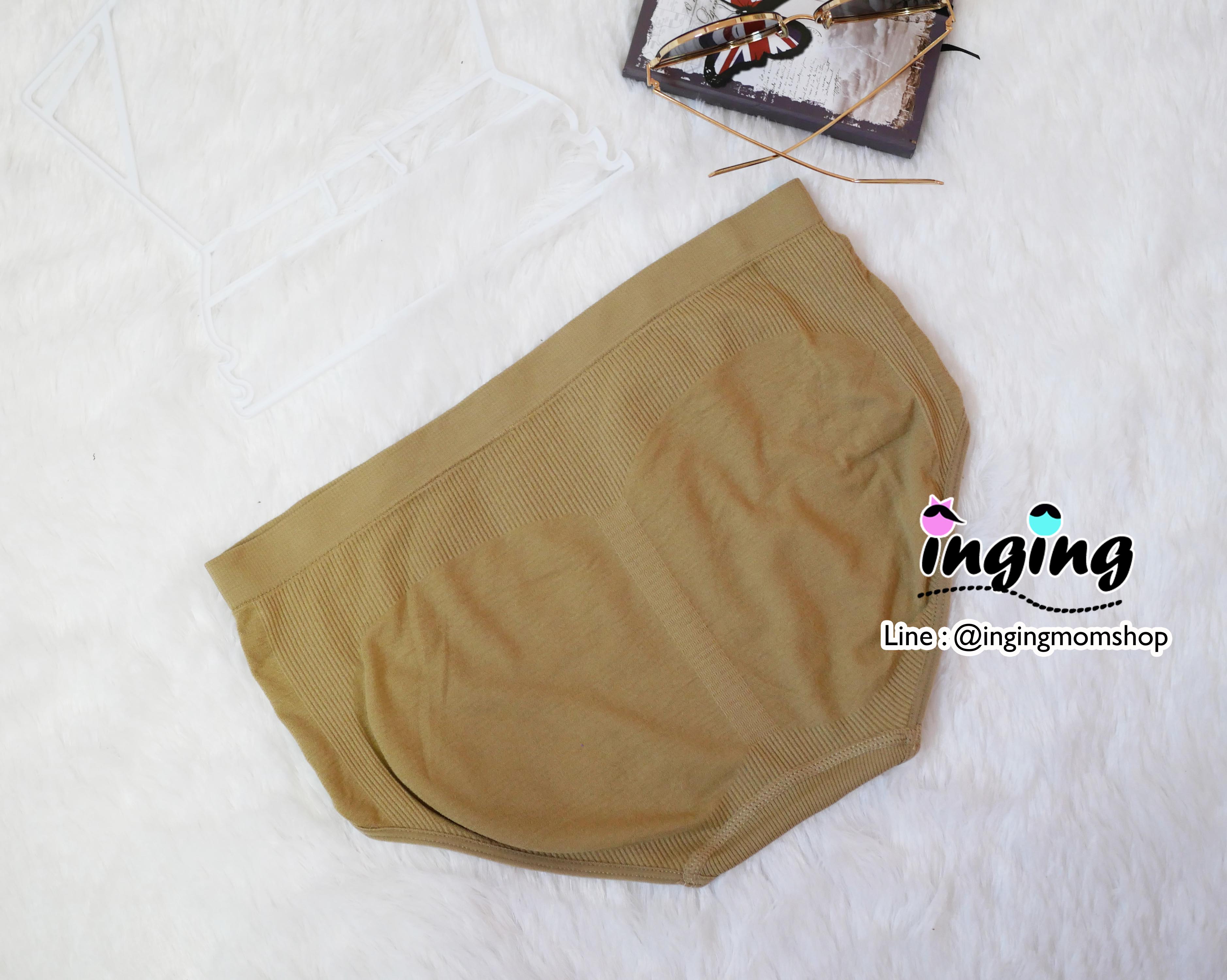 J1103_[Size-F-สีน้ำตาล]_กางเกงในคนท้อง