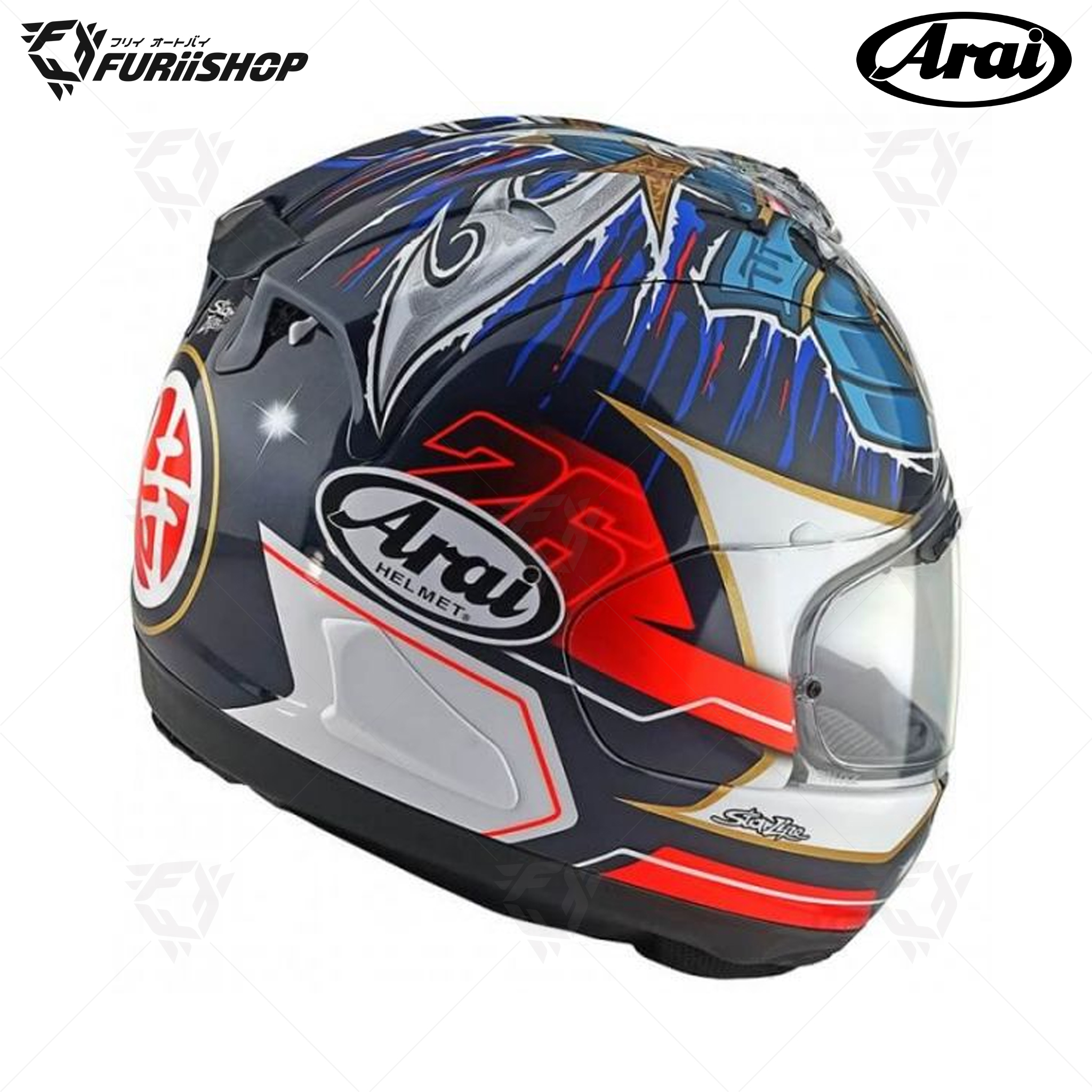 หมวกกันน็อคเต็มใบ Arai :RX-7V EVO Pedrosa Shogun