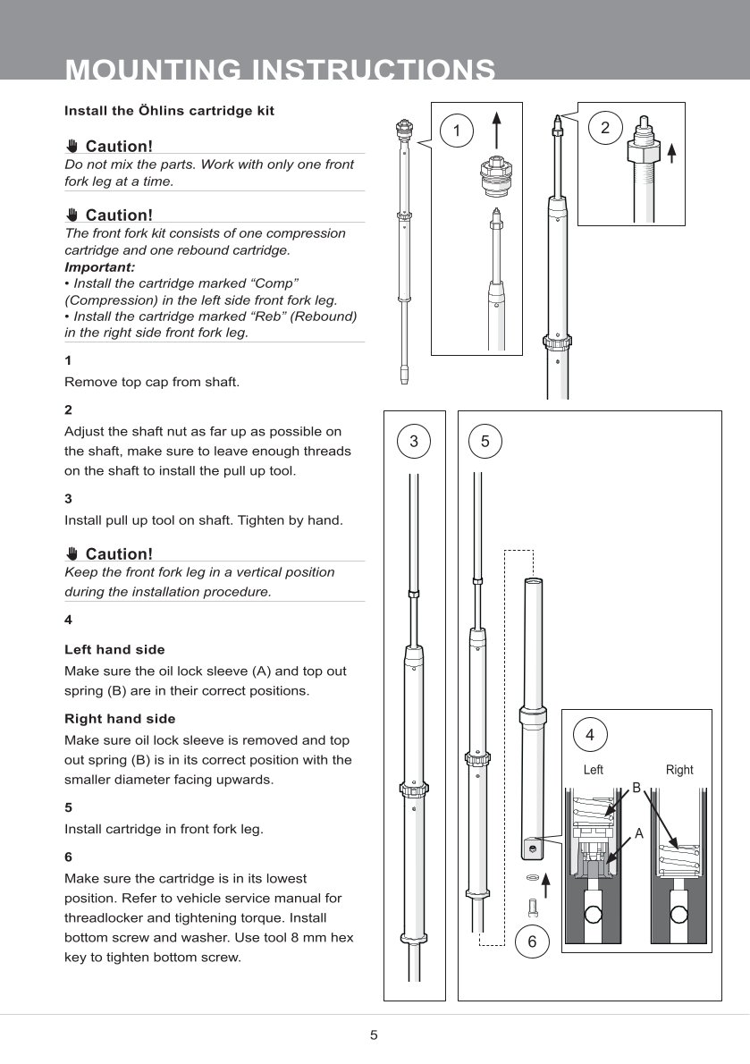สปริงโช้คหน้า Ohlins FKS218 For Triumph Thruxton 1200 2016-2019