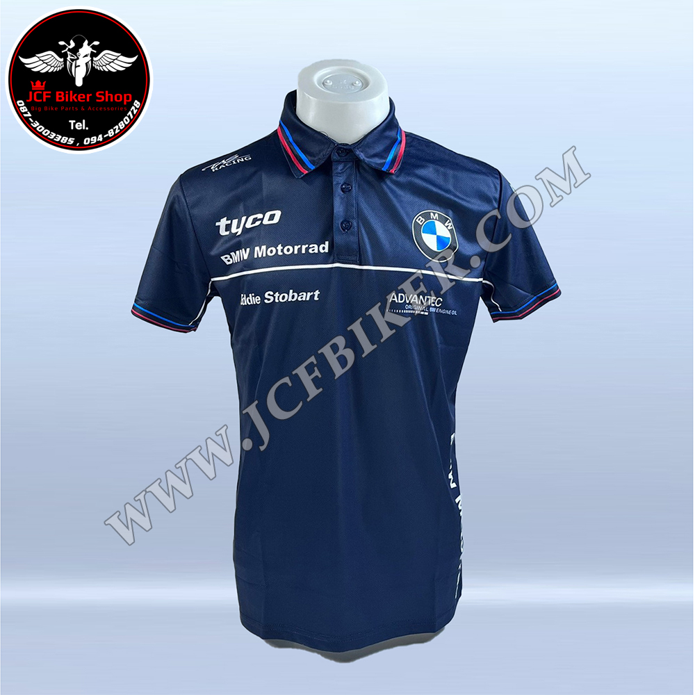 เสื้อแขนสั้นโปโล BMW JP-0860 ผ้าโพลีเอสเตอร์สแปนดิก มีประสิทธิภาพในการซับเหงื่อสูง แห้งเร็ว