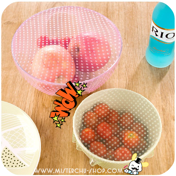 ชุดซิลิโคนแรปอาหาร ใช้ซ้ำได้ 4 ชิ้น