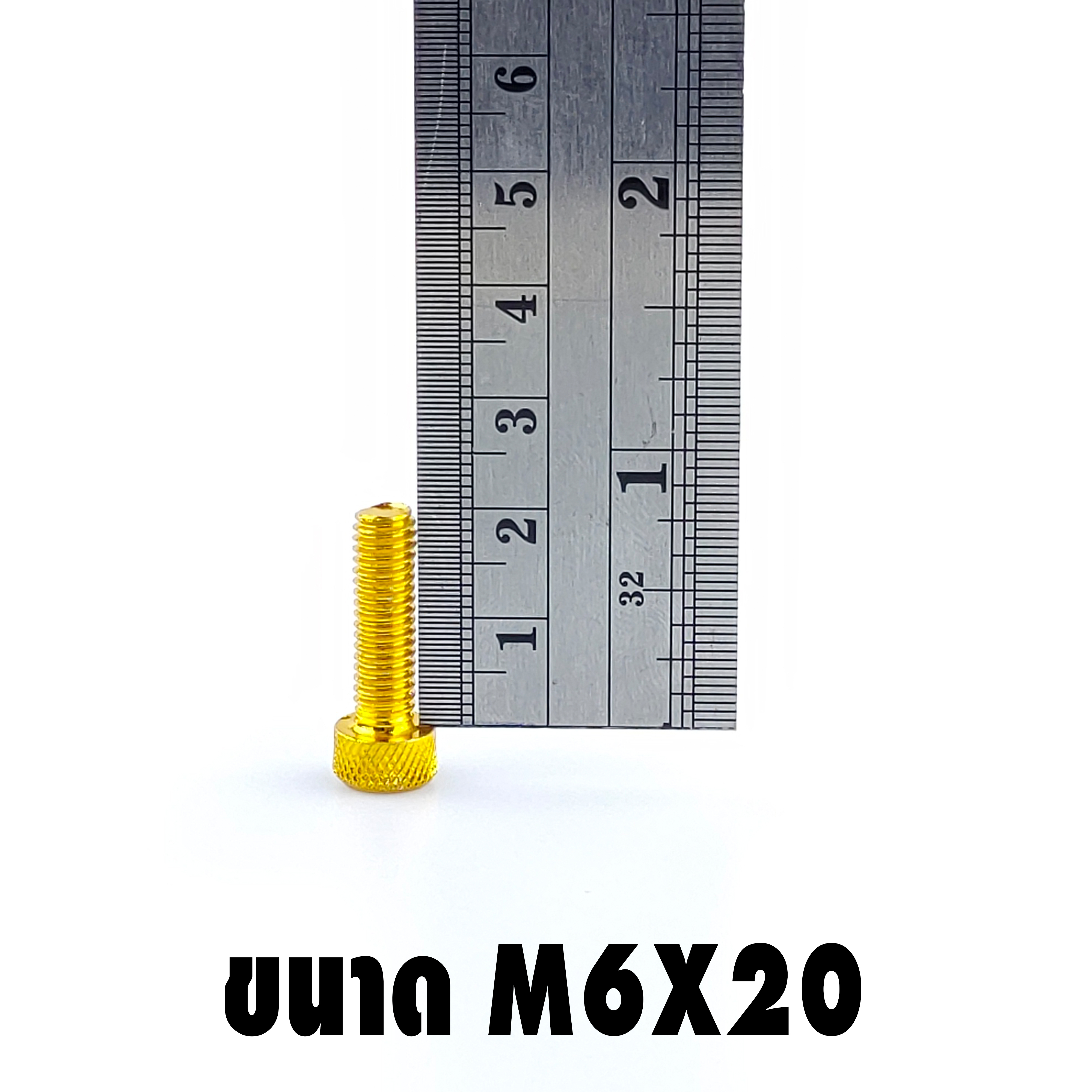 น็อตแต่ง อลูมิเนียม 6*20 (เบอร์ 10) ชุดละ 10 ตัว ราคา 100 บาท