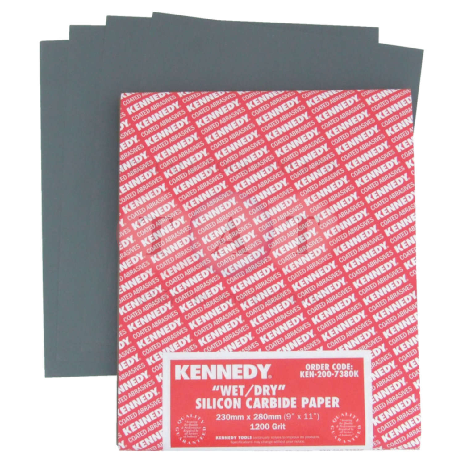 Kennedy.9"x11" WET OR DRY PAPER SHEET GRADE 280 - Pack of 25