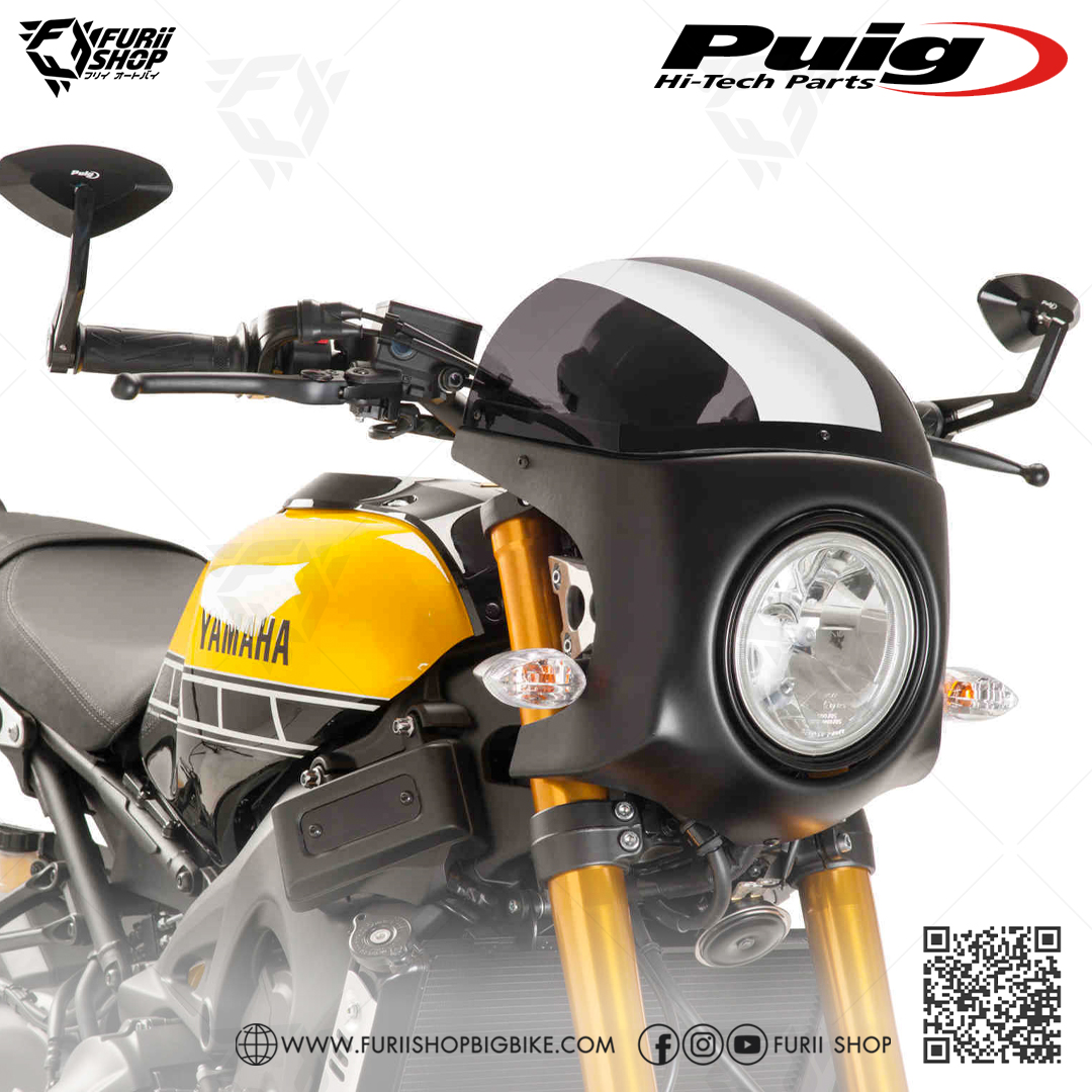 ชิลด์หน้า Puig Windshield Retro Semi Fairing Black : for Yamaha XSR900 2017-2020