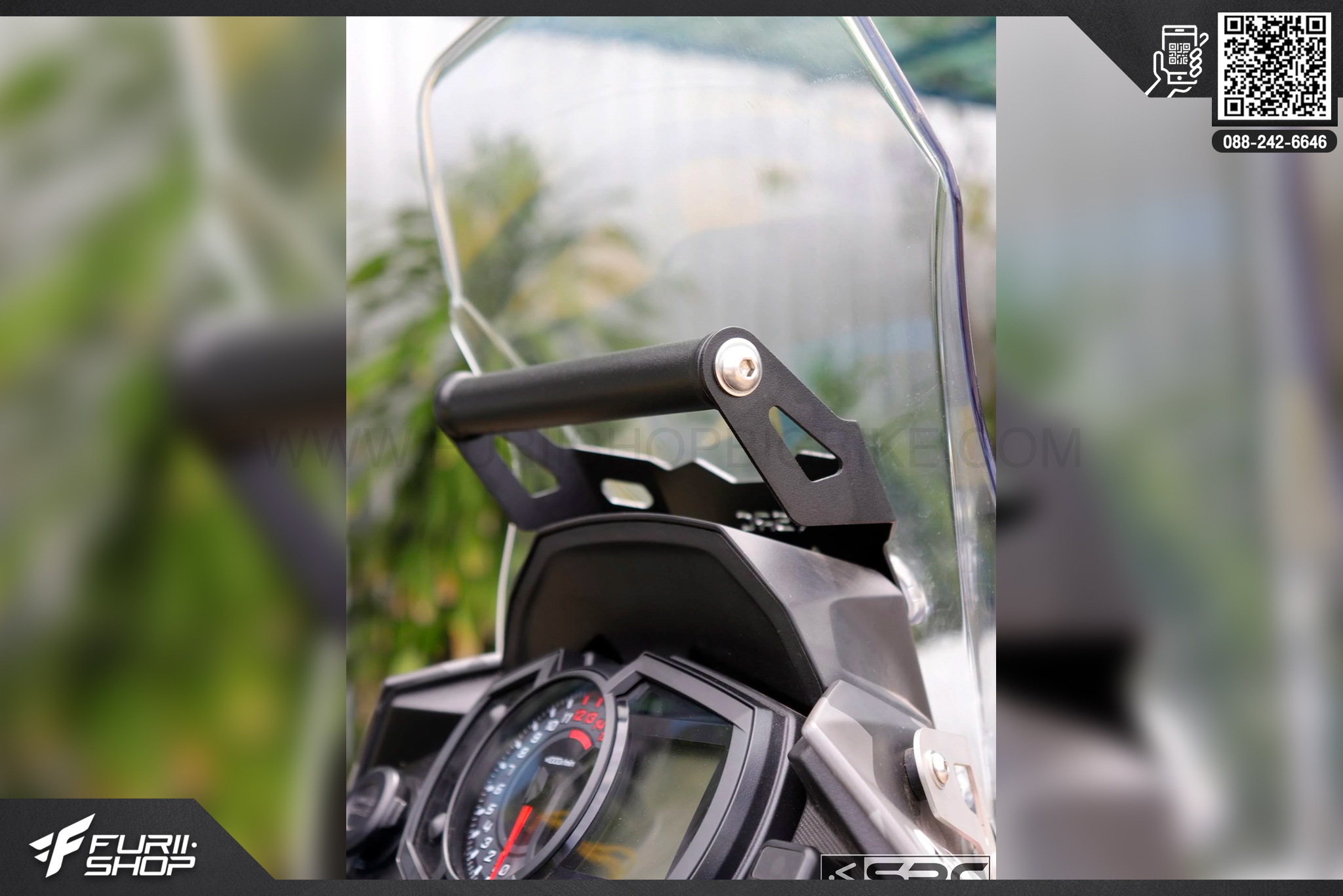 บาร์จับ GPS SRC สีดำ Kawasaki Versys 300X