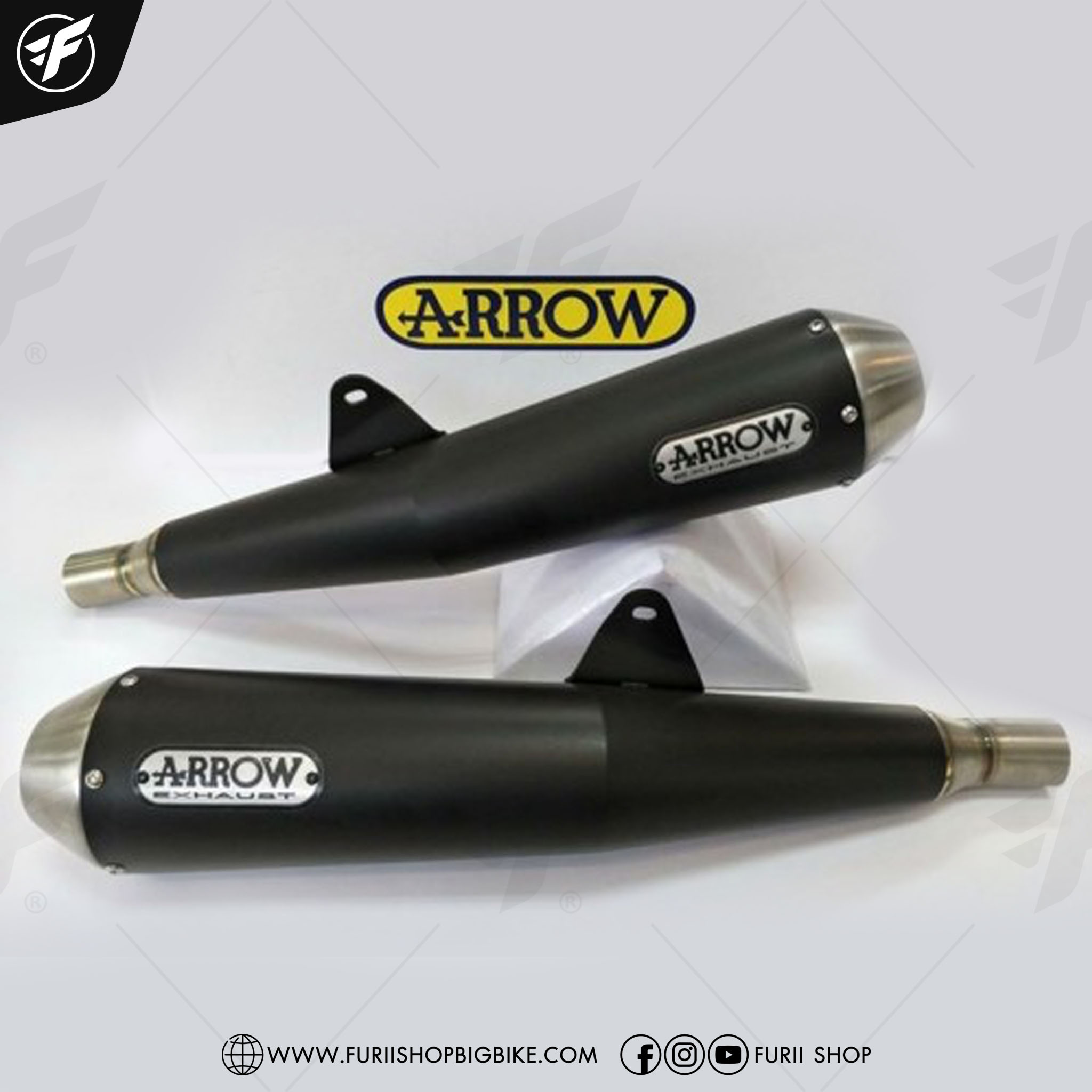 ท่อ ARROW SLIP ON SS BLACK COVER SS FOR Triumph Speed Twin 1200 2019-2020