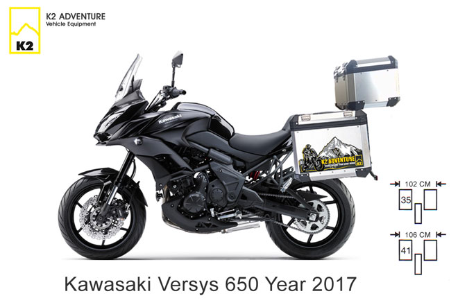 กล่องข้าง ปี๊บบน แร็ค & เพลท K2 PRO 40L FOR KAWASAKI VERSYS650