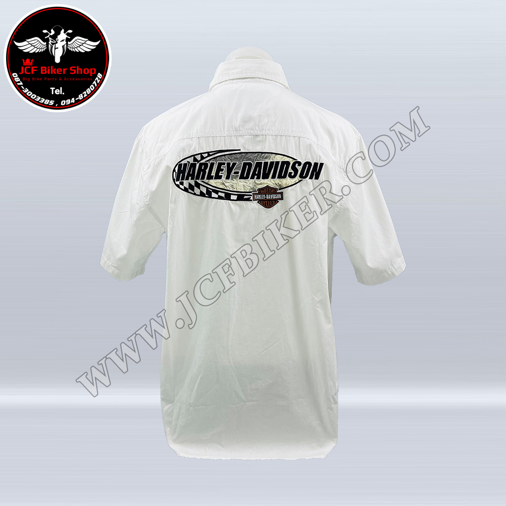 เสื้อ Shirt H-D แขนสั้น สีขาว ไซส์ XL