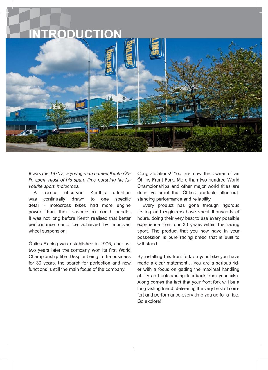 โช้คหน้า OHLINS FGR300 FOR Universal FGR 300 Superbike 750mm All