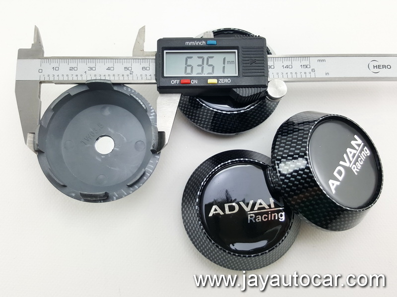 ฝาล้อรถยนต์ สำหรับ ล้อแม็ก สติ๊กเกอร์เรซิ่น ADVAN RACING ลาย เคฟล่า ขนาด 63.5 มิล 1ชุด 4ชิ้น สำเนา