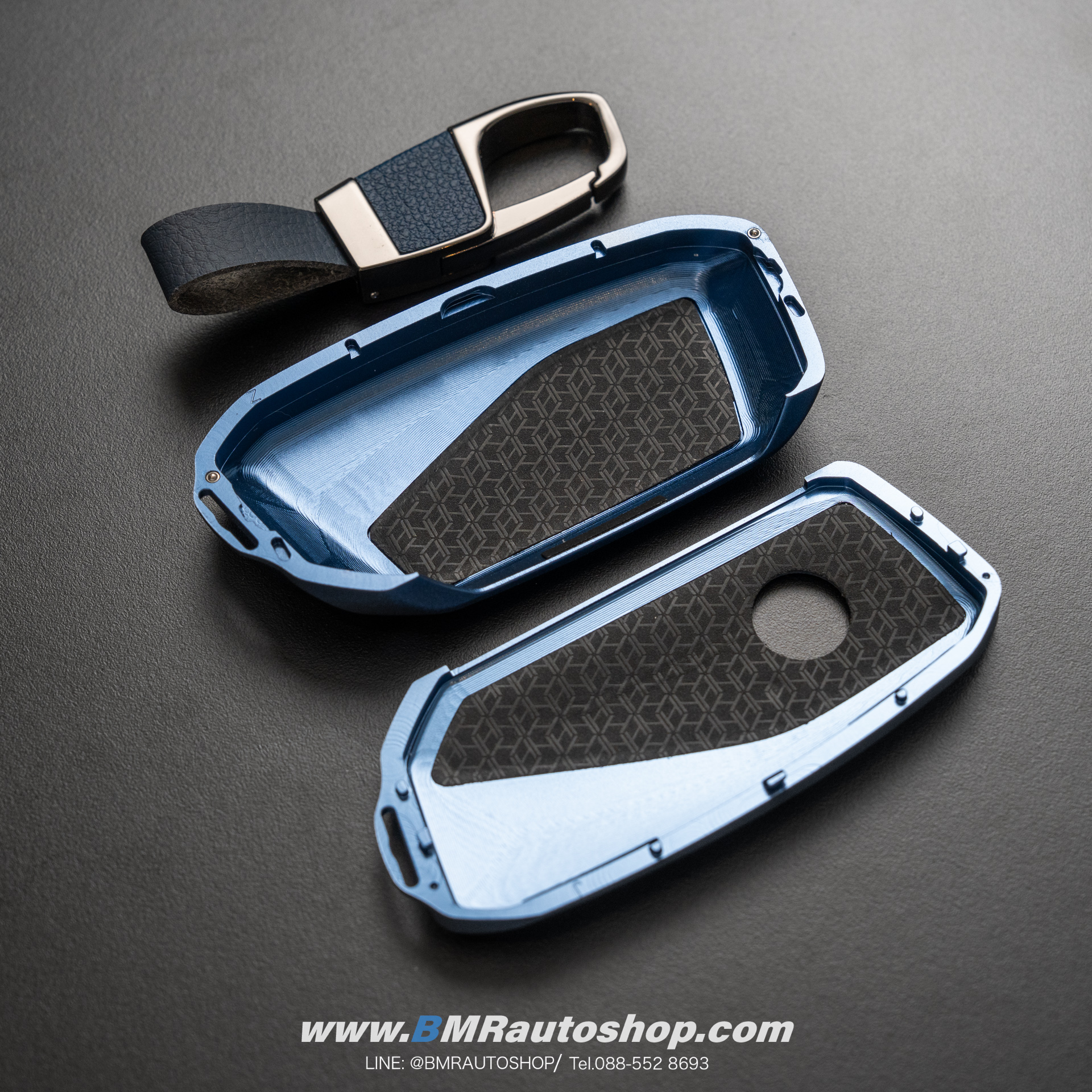 เคสกุญแจอลูมิเนียม+หนังแท้ สำหรับ BMW รุ่น AC227