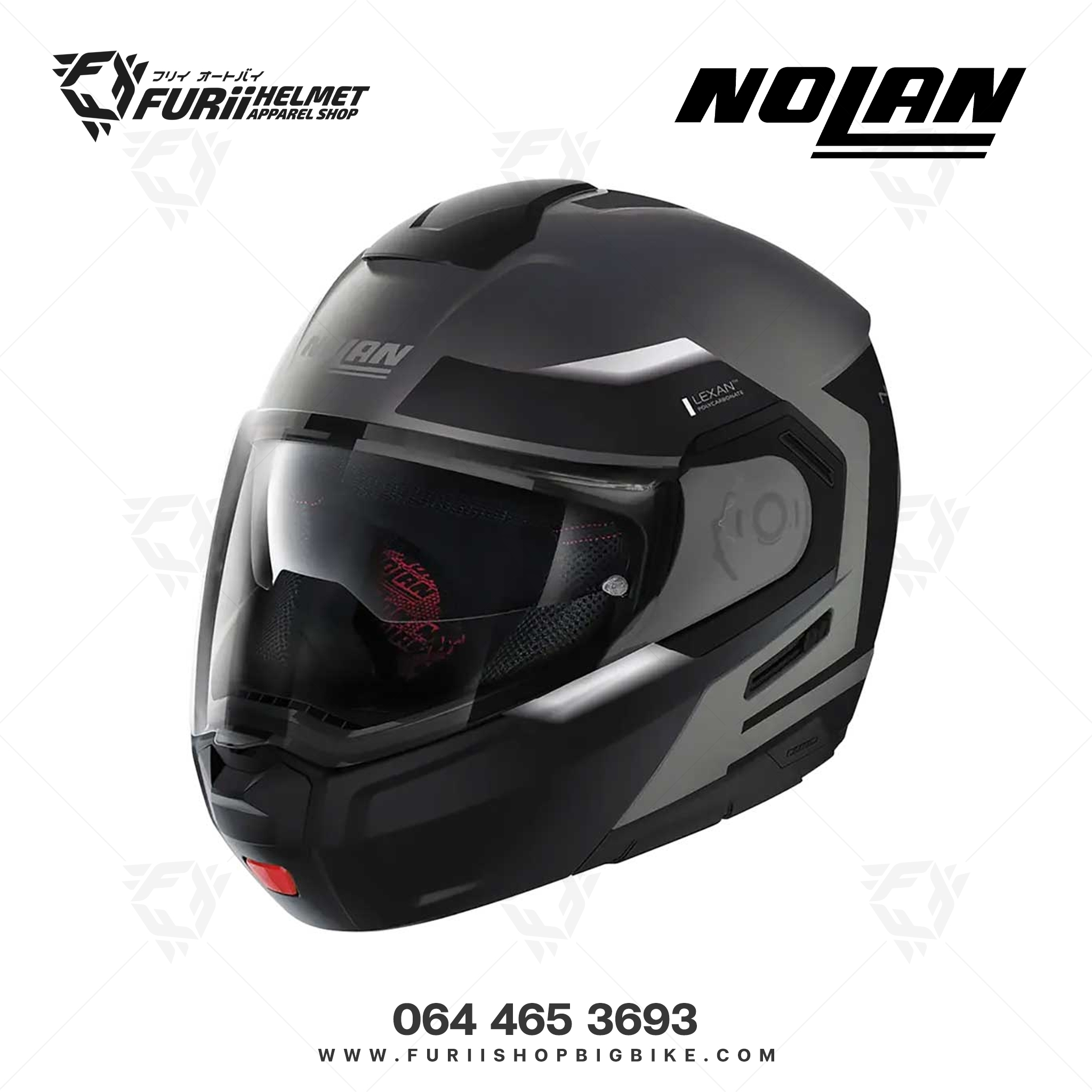 หมวกกันน็อคเต็มใบ NOLAN Reflector N-Com Flat Black Lava Grey (34)