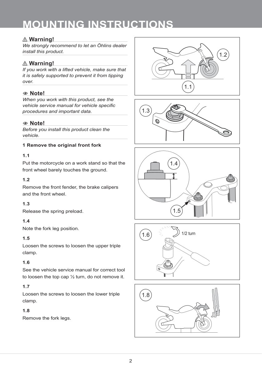 สปริงโช้คหน้า Ohlins FGK229 For Ducati Streetfighter V4 2020-2023