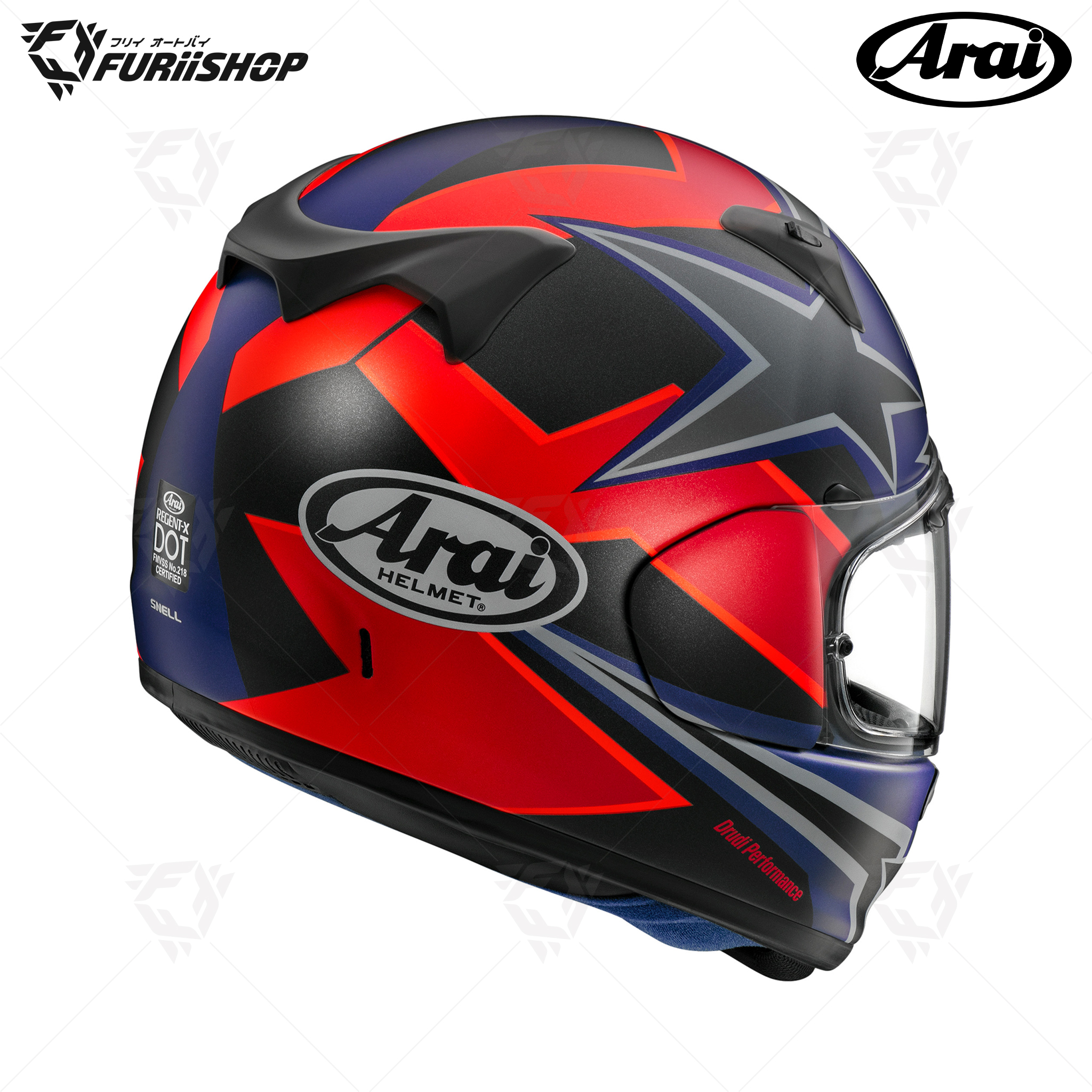 หมวกกันน็อคเต็มใบ Arai : QUANTIC Star&Stripe Black (frost)