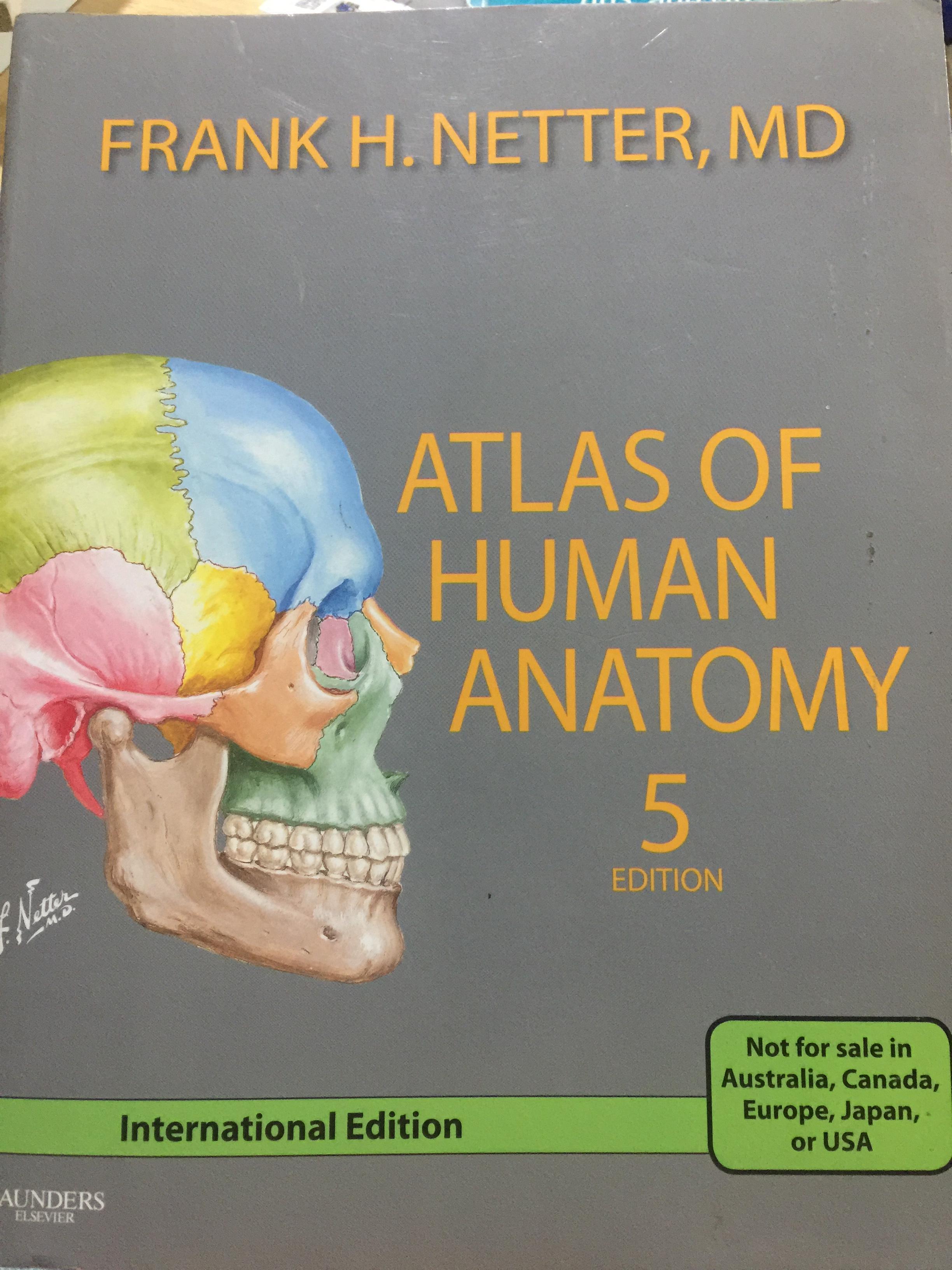 ATLAS OF. HUMAN ANATOMY. พิมพ์ครั้งที่ห้า. International Edition. ผู้เขียน FRANK H. NETTER , MD 0 กก.