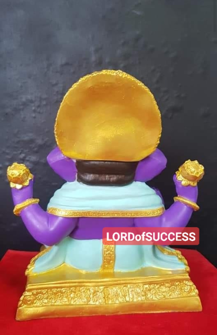 พระพิฆเนศ ปางมหาเศรษฐี (ทัคฑูว์เศษ) วรกายสีม่วง สั่งทำสีเพิ่มเติมได้ครับ