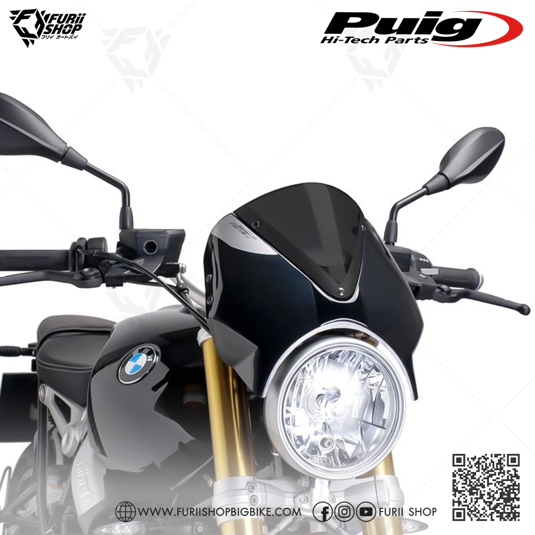 ชิลด์หน้า Puig Windshield Black : for BMW R nine T 13-20 / New!! R nine T Scramble 17-20