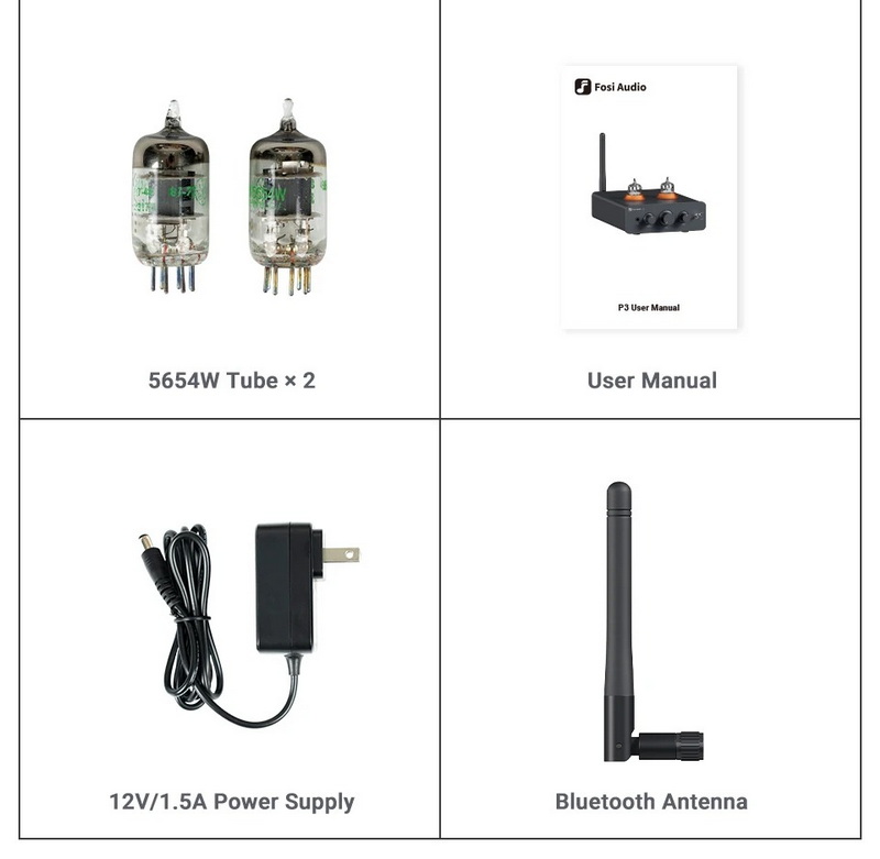 Fosi Audio P3 ปรีแอมป์หลอด 5654W x2 ปรับ Bass Treble ได้ สำหรับเครื่องเสียงบ้านหรือชุดหูฟัง ประกันศูนย์ไทย