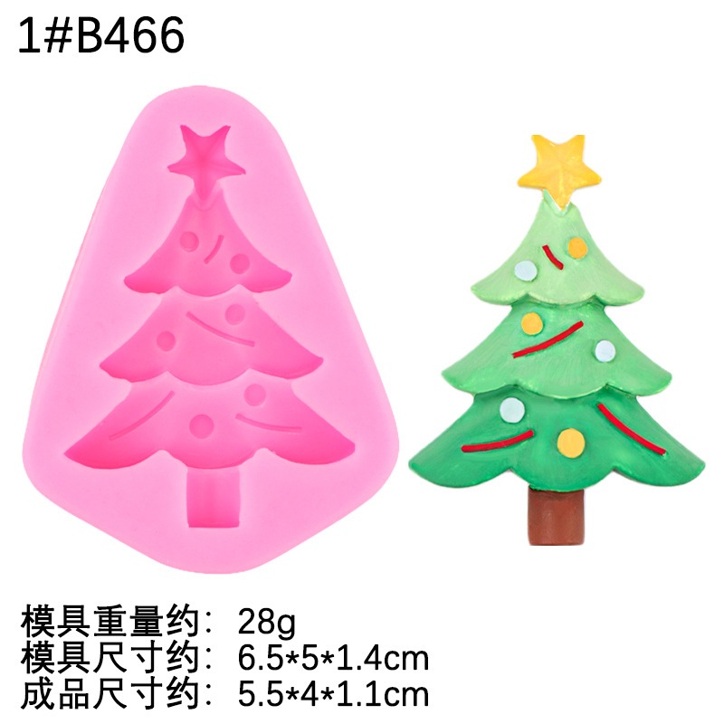 แม่พิมพ์ซิลิโคนต้นคริสต์มาสเค้กตกแต่งแม่พิมพ์ช็อกโกแลต