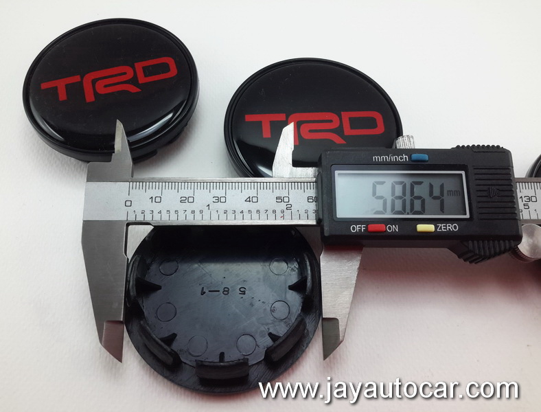ฝาล้อรถยนต์ สำหรับ ล้อแม็ก สติ๊กเกอร์ TRD แดง ขนาด 58 มิล 1ชุด 4ชิ้น 58mm.