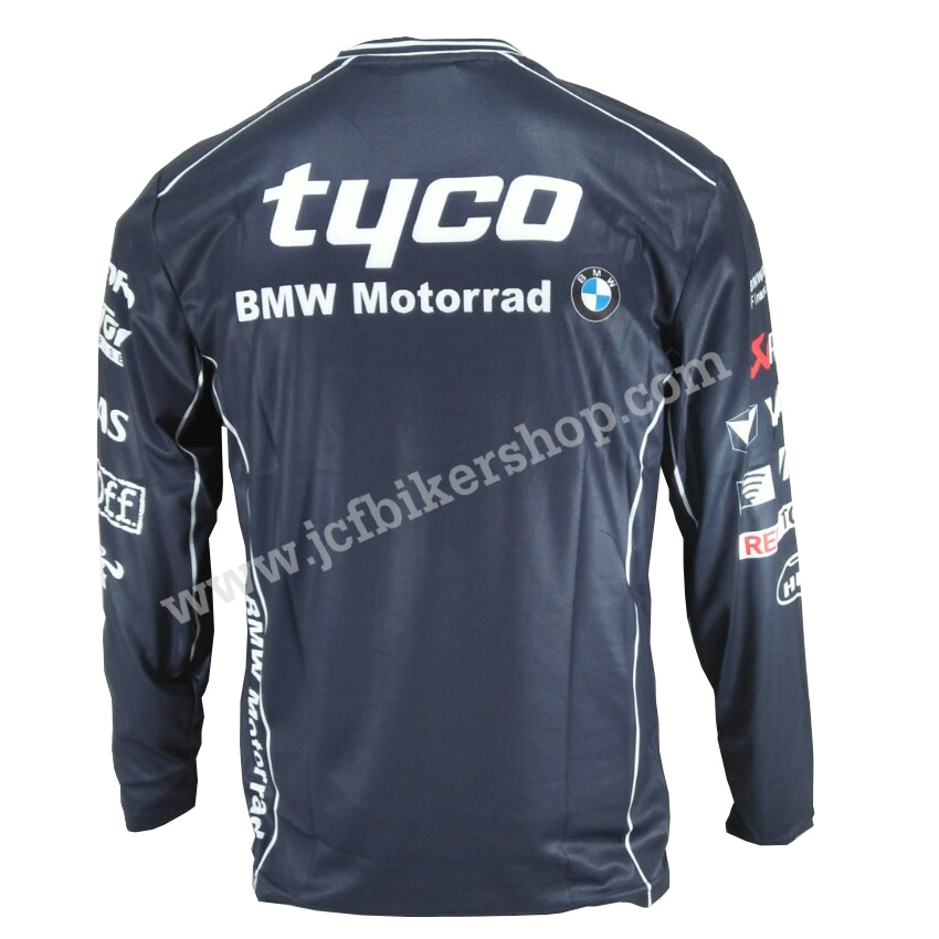เสื้อยืดแขนยาวคอกลม สีกรม BMW JT-521L เนื้อผ้าเนื้อผ้าไมโคไฟเบอร์ มีประสิทธิภาพในการซับเหงื่อสูงแห้งเร็ว
