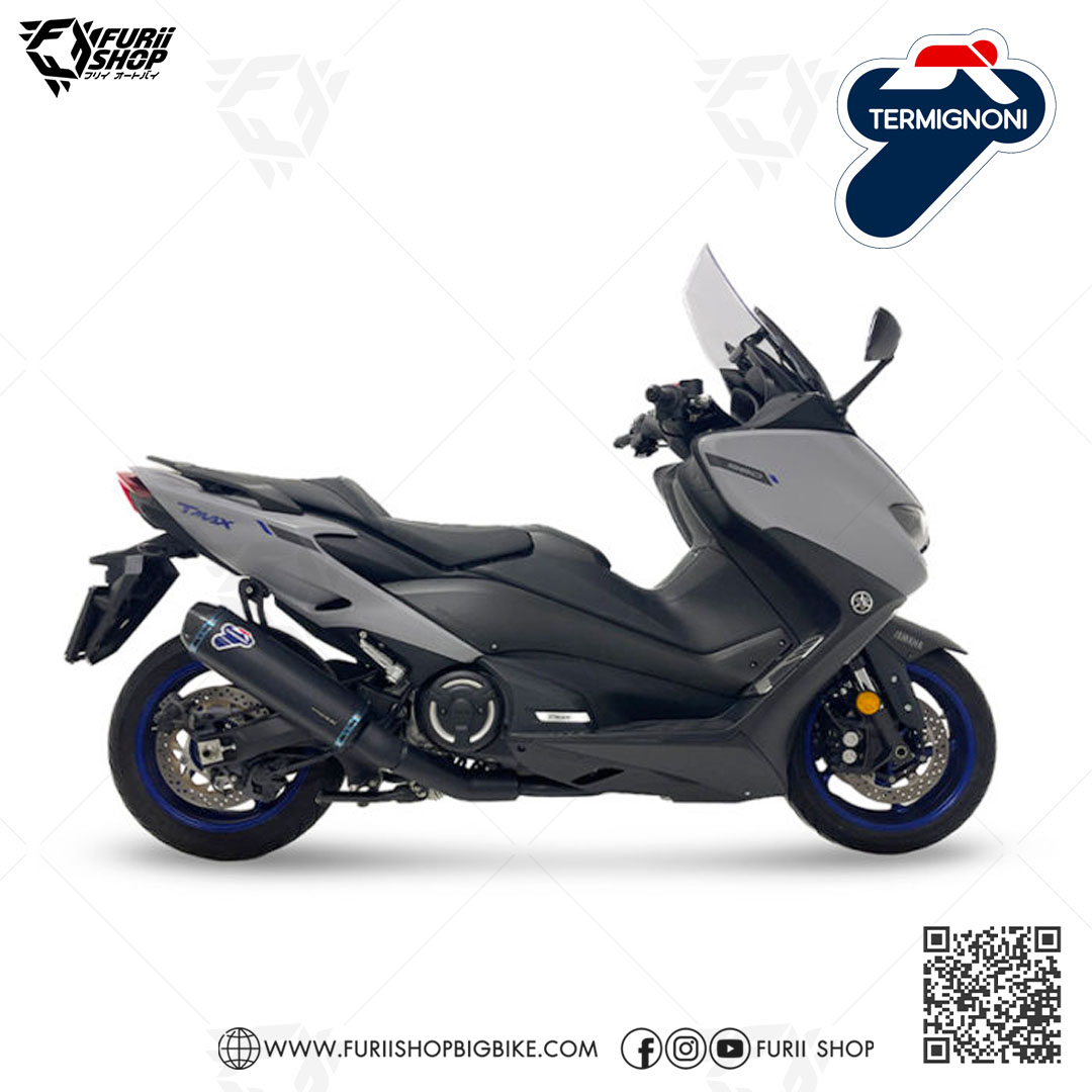 ท่อมอเตอร์ไซค์ Termignoni Black Black : for Yamaha TMAX530 SX/DX 2017-2019 & TMAX560 2020-2021 สำเนา