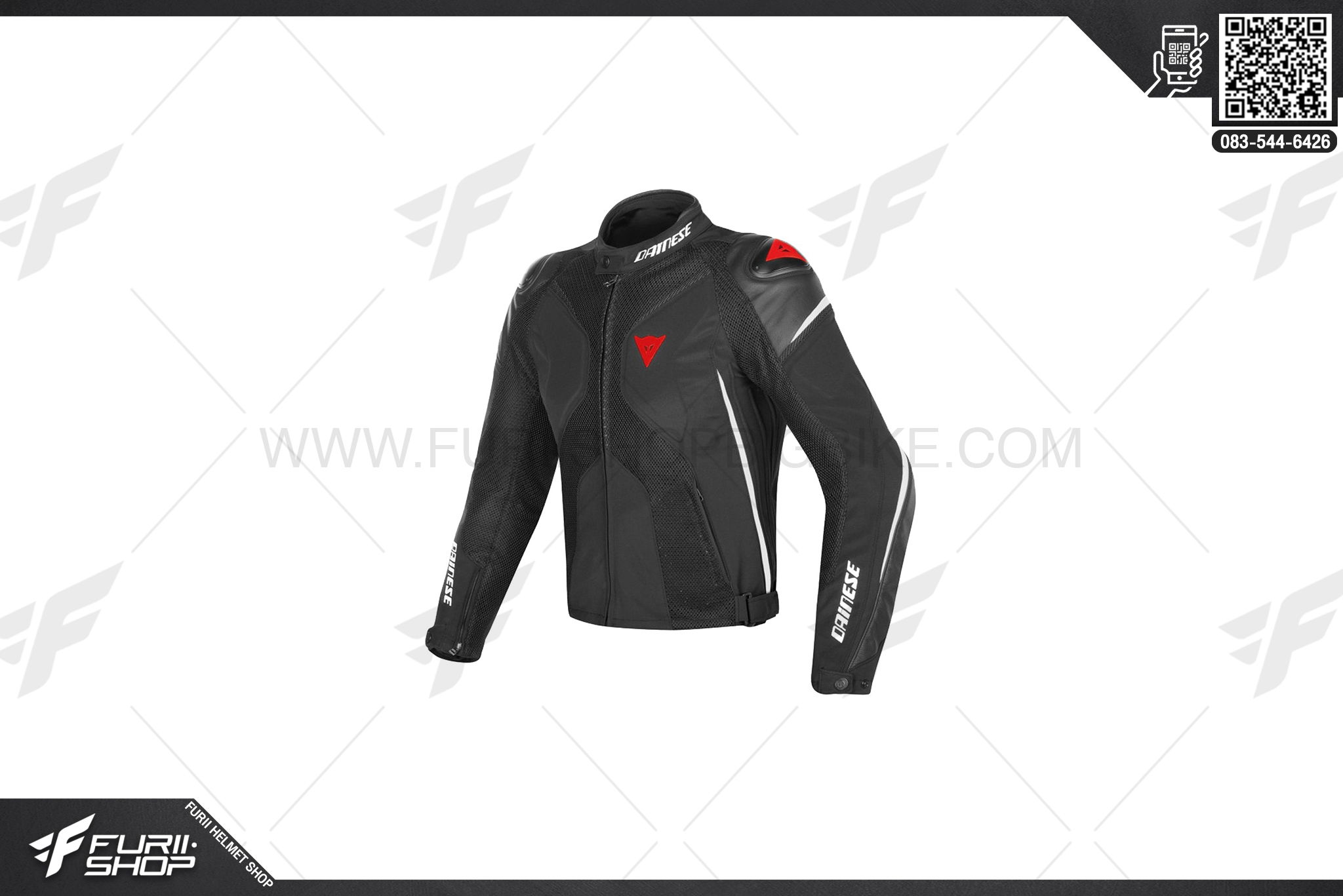 เสื้อแจ็คเก็ต DAINESE Super rider D-Dry Jacket black/white/red