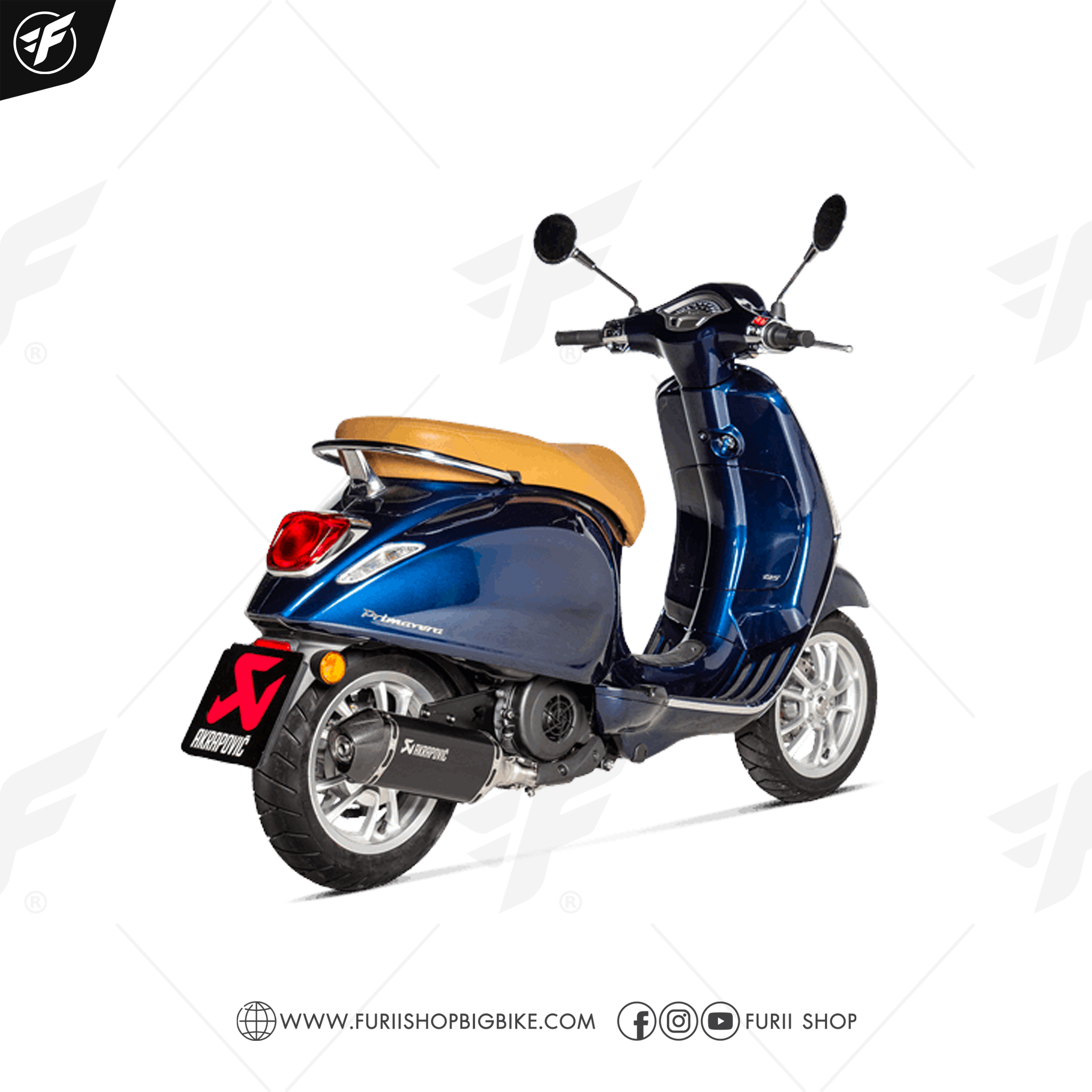 ท่อ Akrapovic Slip on Black Catalytic for Vespa LX125/150 3V2016-2021, Primavera-Sprint 150