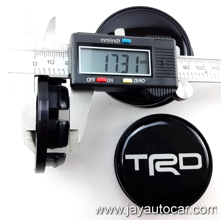 ฝาล้อรถยนต์ สำหรับ ล้อแม็ก สติ๊กเกอร์ TRD ดำ ขนาด 58 มิล 1ชุด 4ชิ้น 58mm.