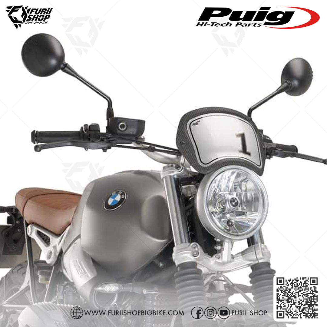 ชิลด์หน้า Puig Front Plate Carbon : for BMW R nine T 13-20 / New!! R nine T Scramble 17-20