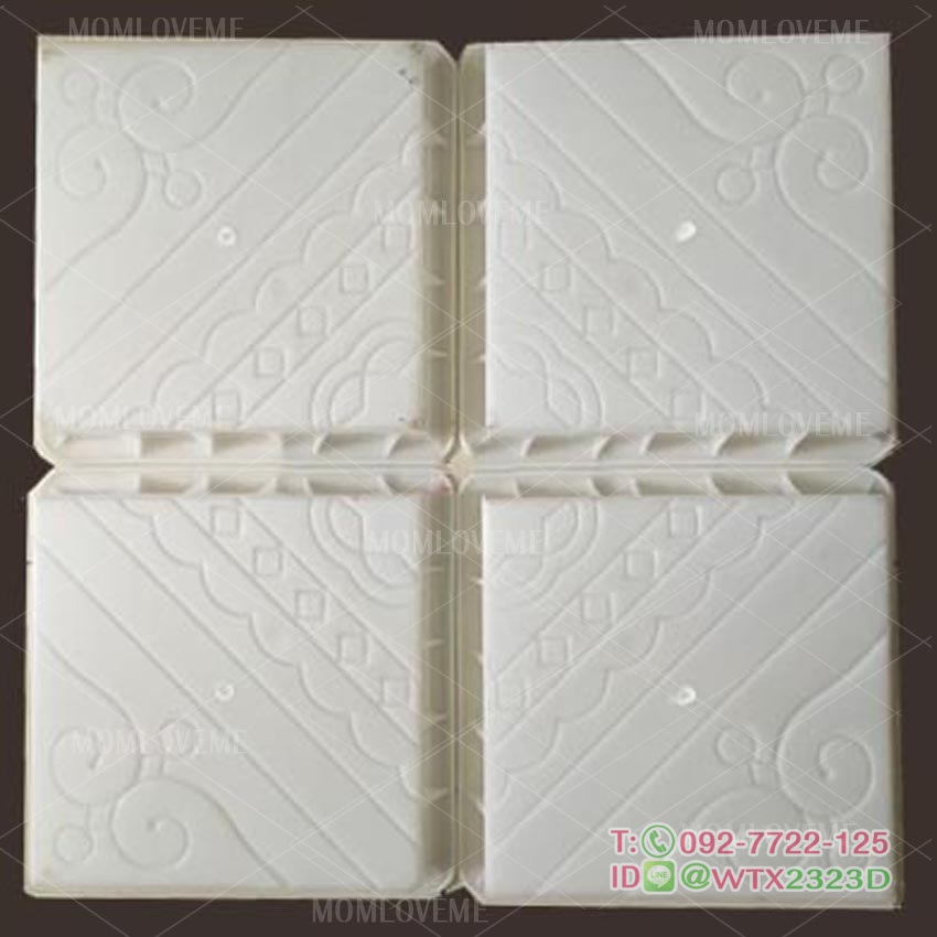 แม่พิมพ์บล็อคคอนกรีต ลายดอกบัวขนาด 25x25x5 cm