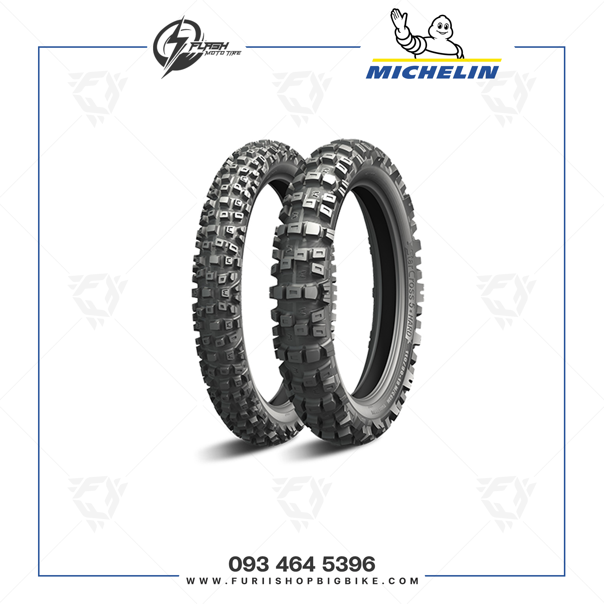 ยางมอเตอร์ไซค์บิ๊กไบค์ MICHELIN STARCROSS 5 HARD 90/100 - 21 M/C 57M STARCROSS 5 HARD F TT ยางบิ๊กไบท์ ยางBigbike Mototire