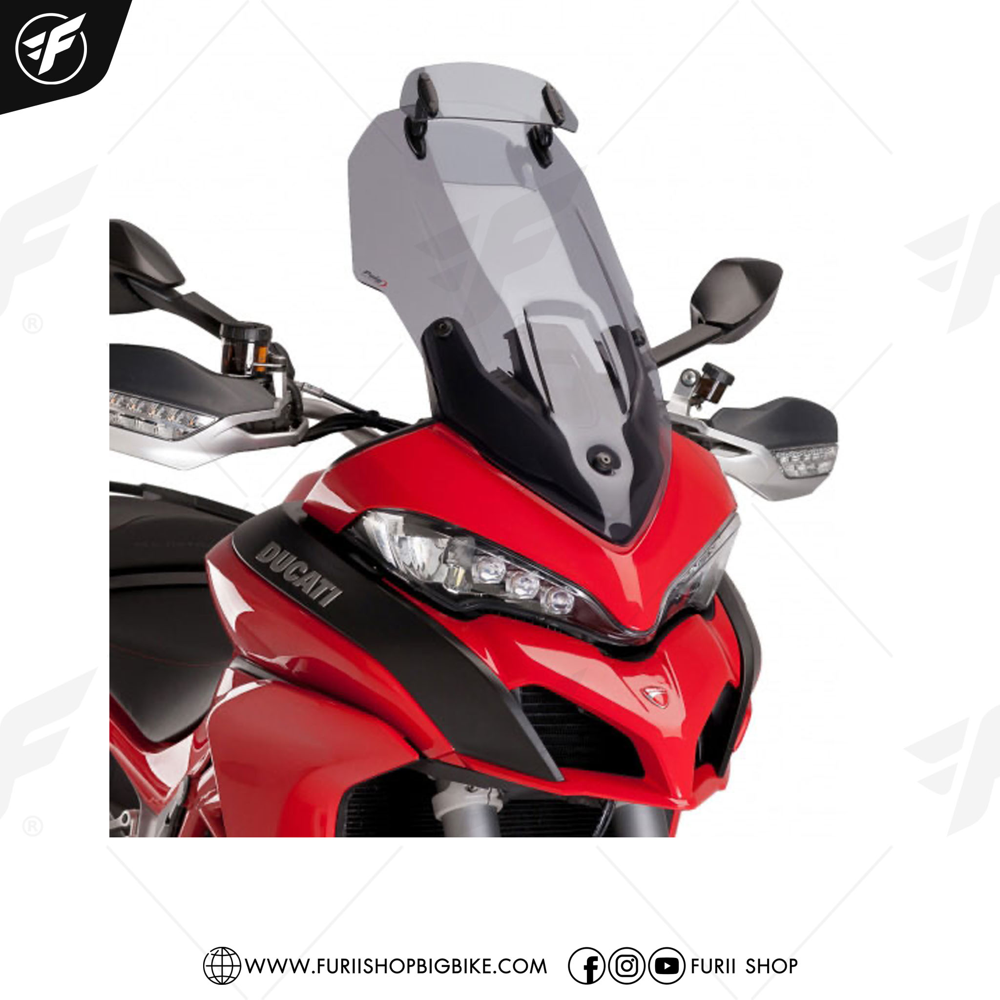 ชิวหน้า PUIG TOURING WINDSHIELD WITH VISOR For Ducati Multistrada1200 2015-2017 / Multistrada 1260 2018-2021