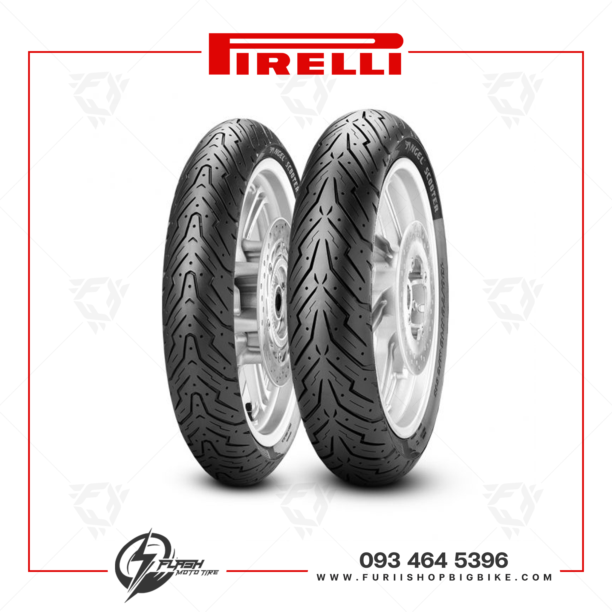 ยางมอเตอร์ไซค์ Pirelli Angel Scooter : F/R 110/70-12 47P TL (Sprint, Scomadi, G.Filano, LN125) ยางสกู๊ตเตอร์สปอร์ตทัวร์ริ่ง พรีเมี่ยม(100-400cc.)