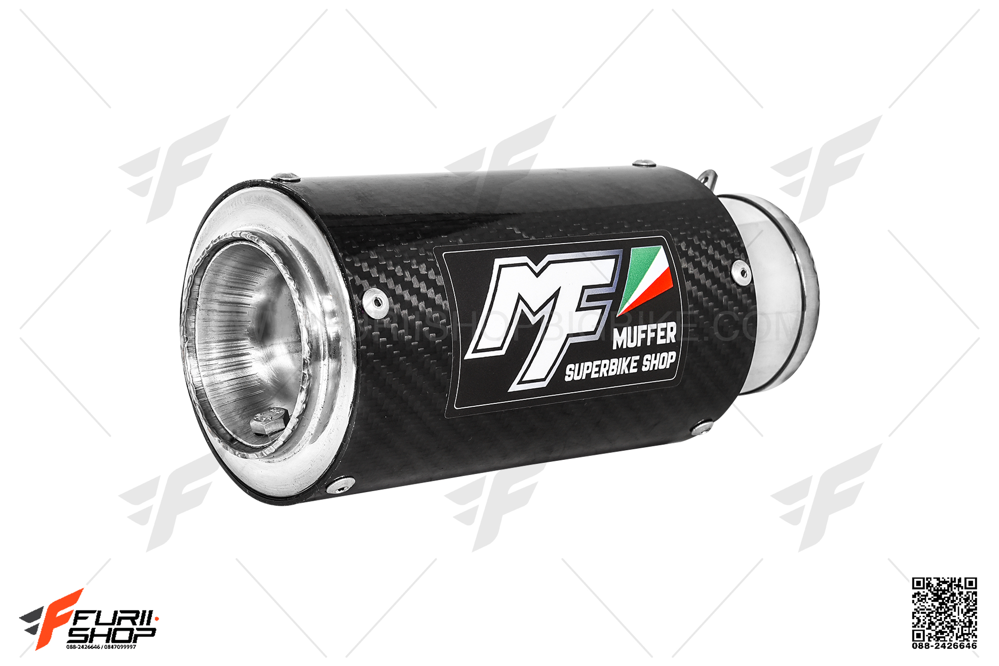 ท่อมอเตอร์ไซค์ MF MUFFER SS 2.5" SLIP-ON ท่อแต่ง ท่อสูตร ท่อบิ๊กไบค์ ท่อBigbike ท่อไอเสีย